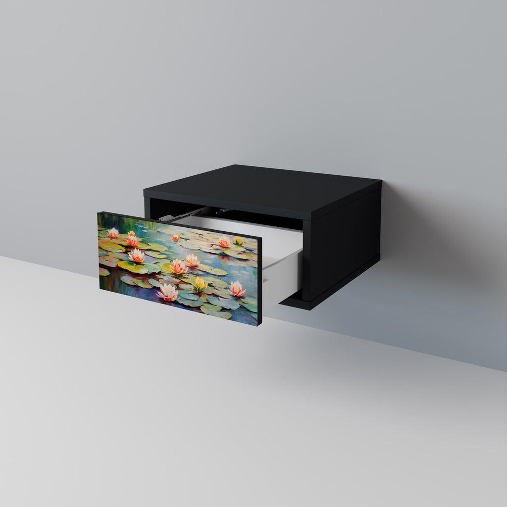 BLOOMING WATERS Nachttisch in Schwarz