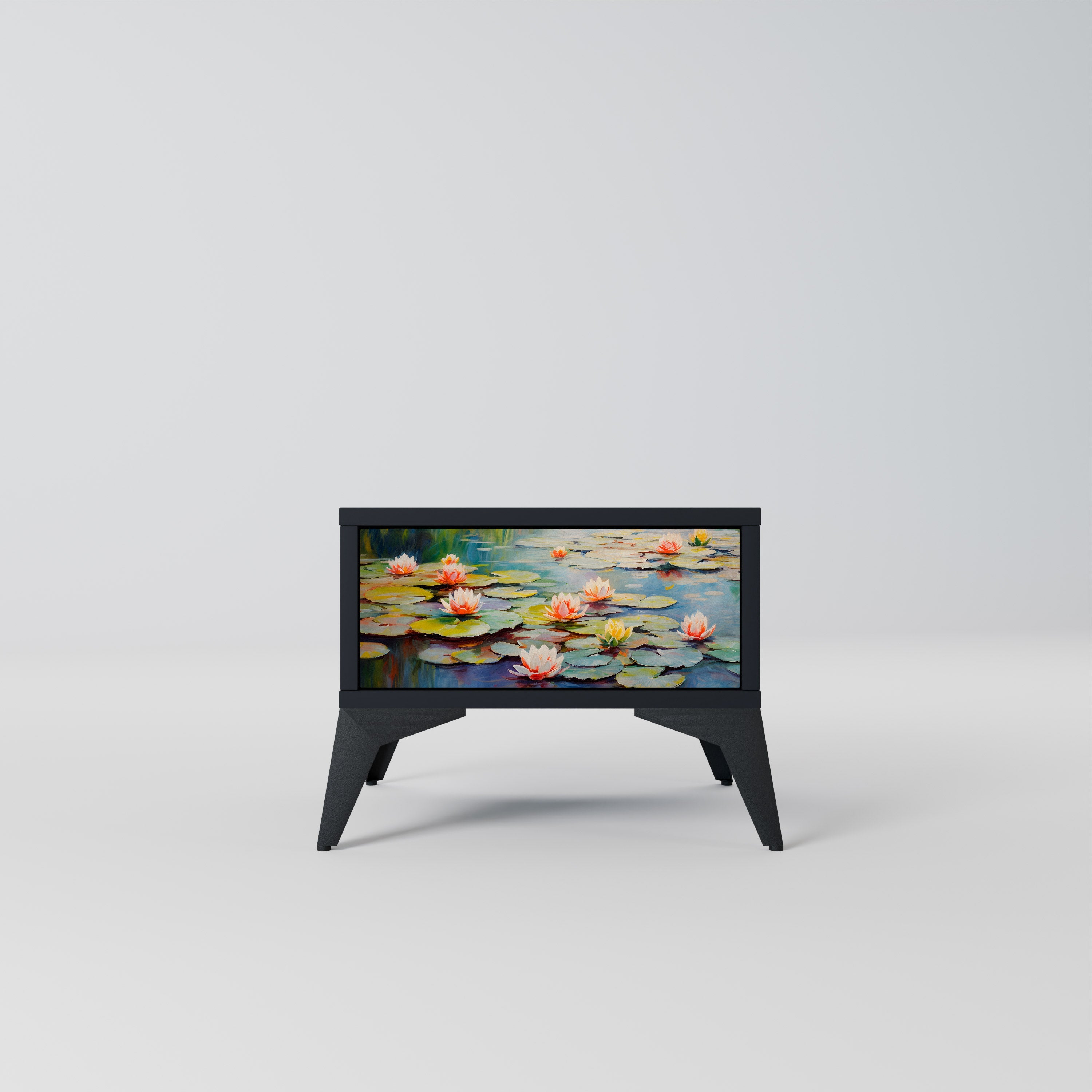BLOOMING WATERS Nachttisch in Schwarz