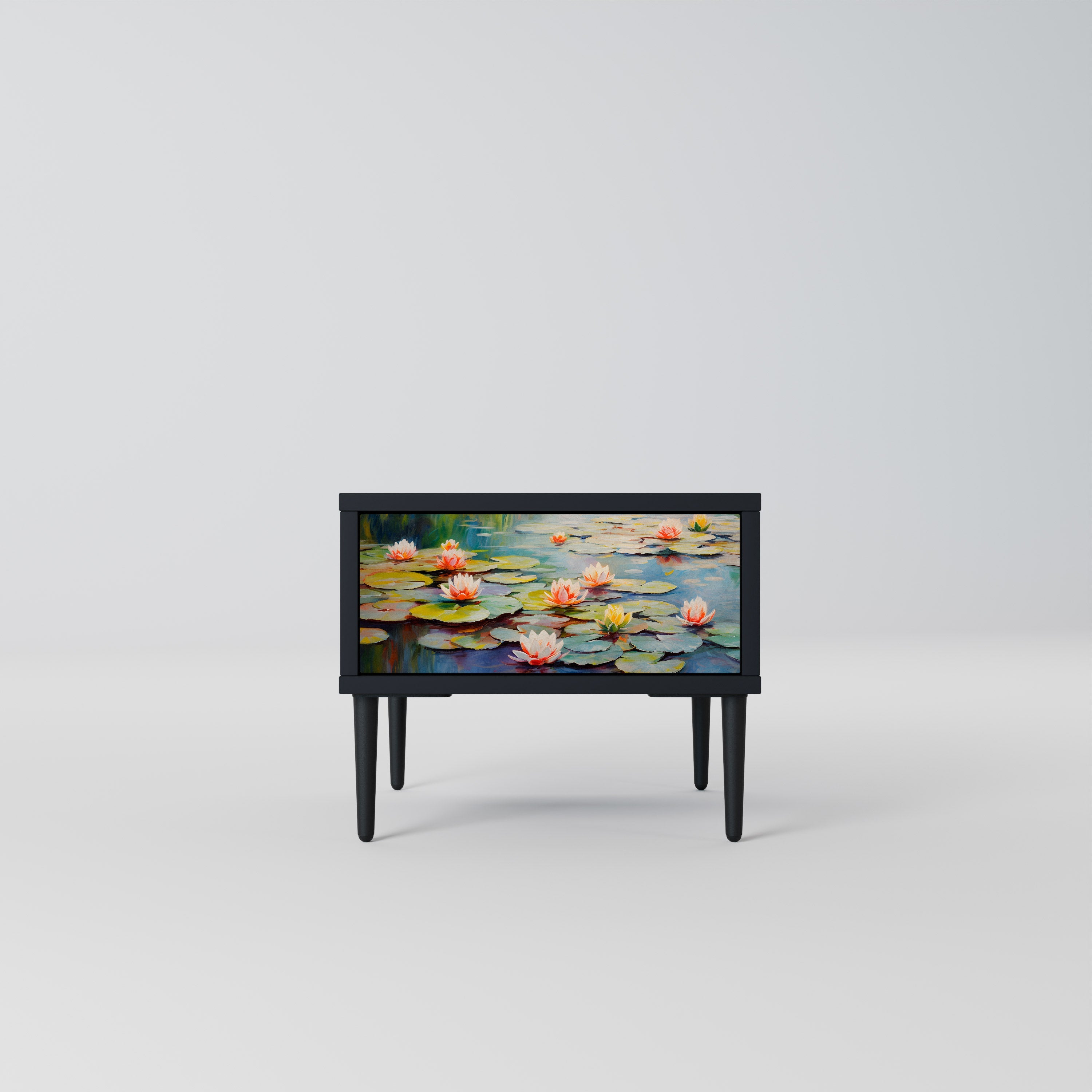 BLOOMING WATERS Nachttisch in Schwarz
