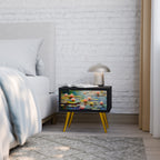 BLOOMING WATERS Nachttisch in Schwarz