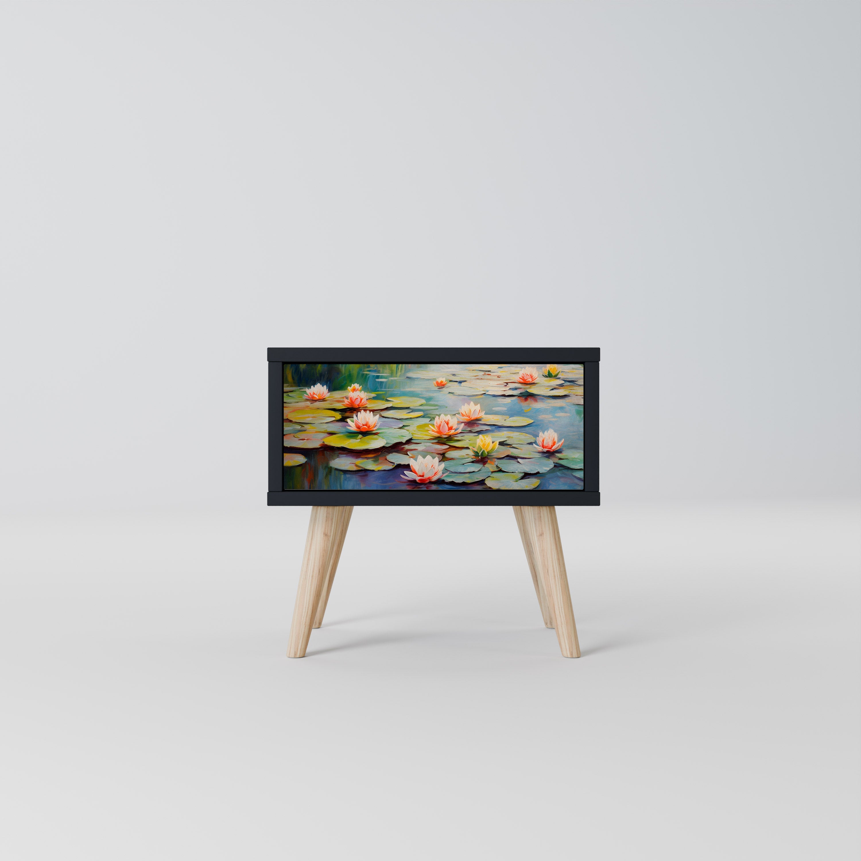 BLOOMING WATERS Nachttisch in Schwarz