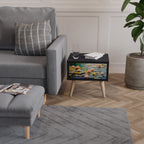 BLOOMING WATERS Nachttisch in Schwarz