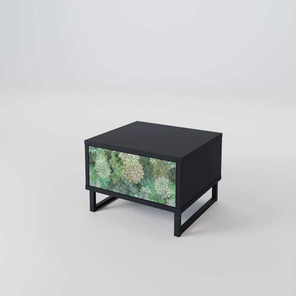 SUCCULENT CLUSTER Nachttisch in schwarzem Finish