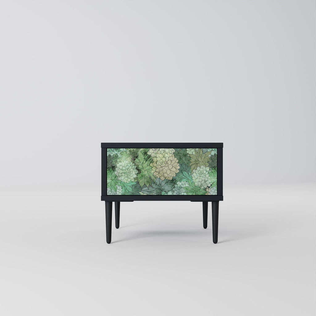 SUCCULENT CLUSTER Nachttisch in schwarzem Finish
