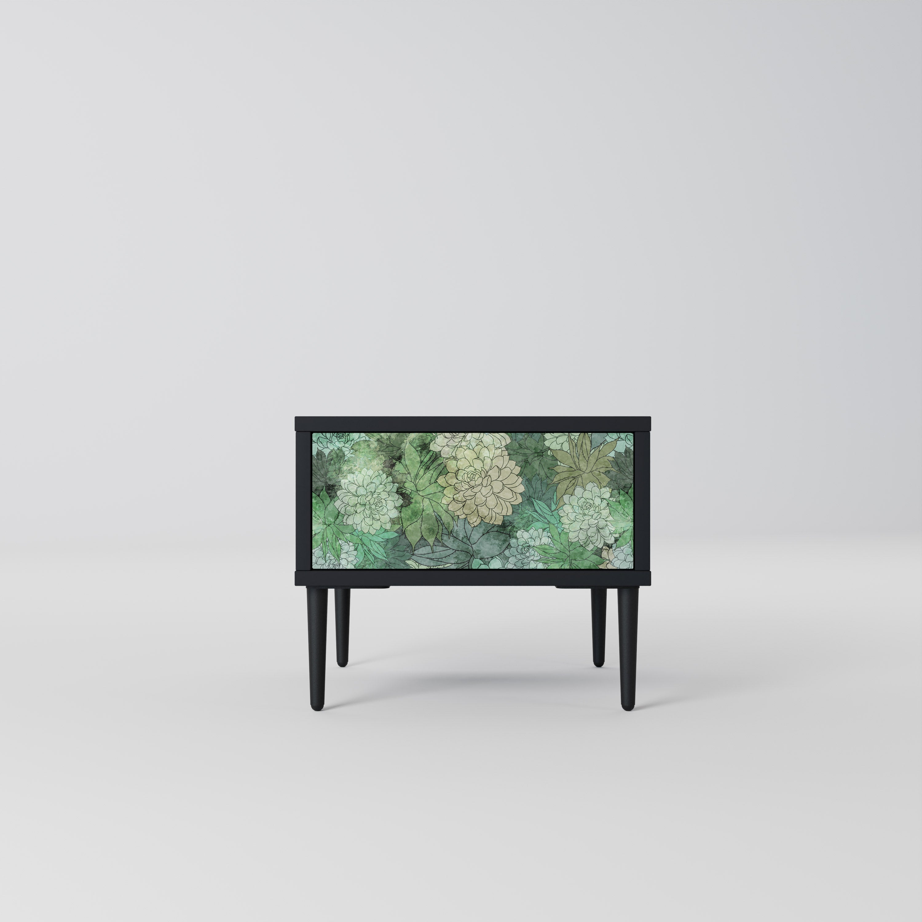 SUCCULENT CLUSTER Nachttisch in schwarzem Finish