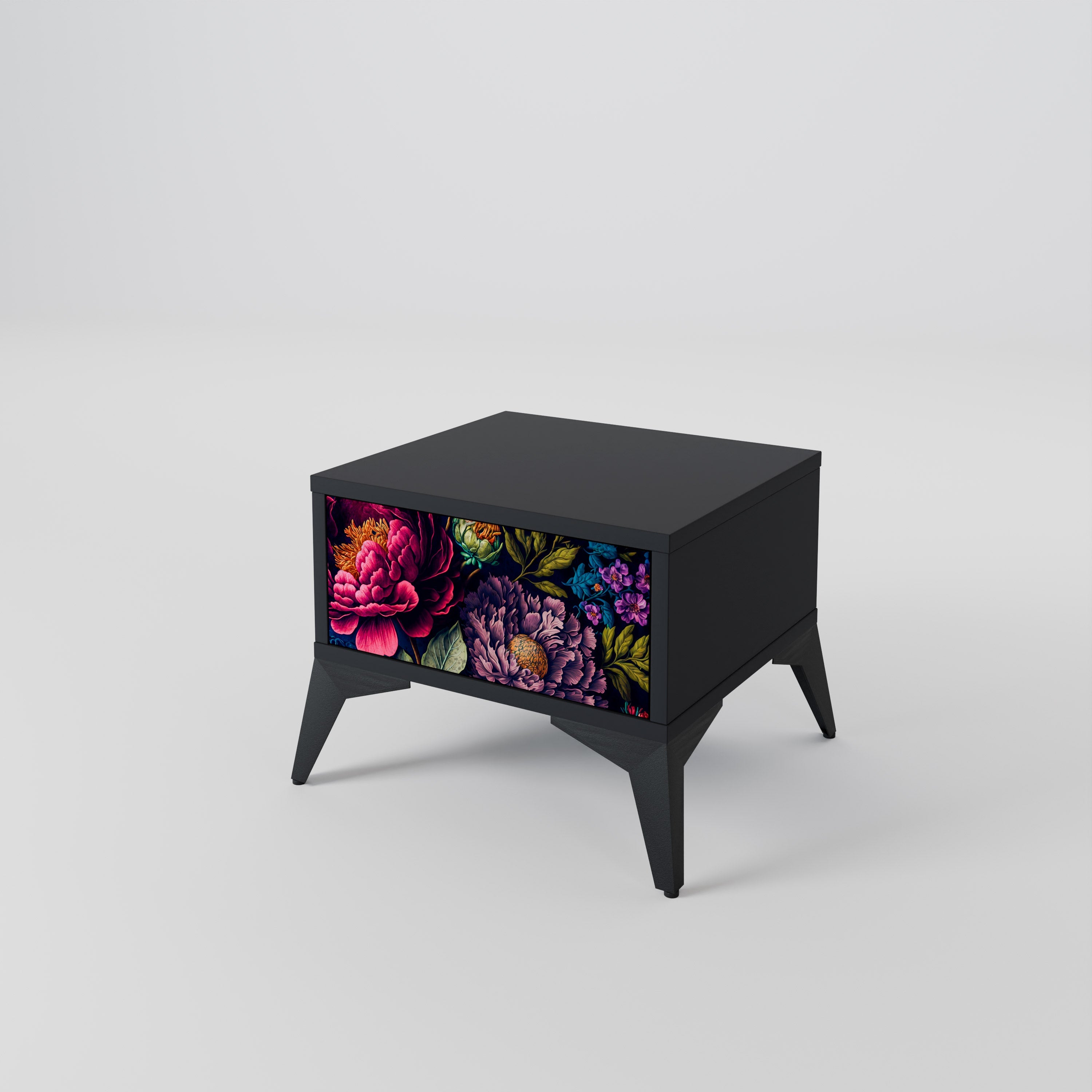 BLOOMING ELEGANCE Nachttisch in Schwarz