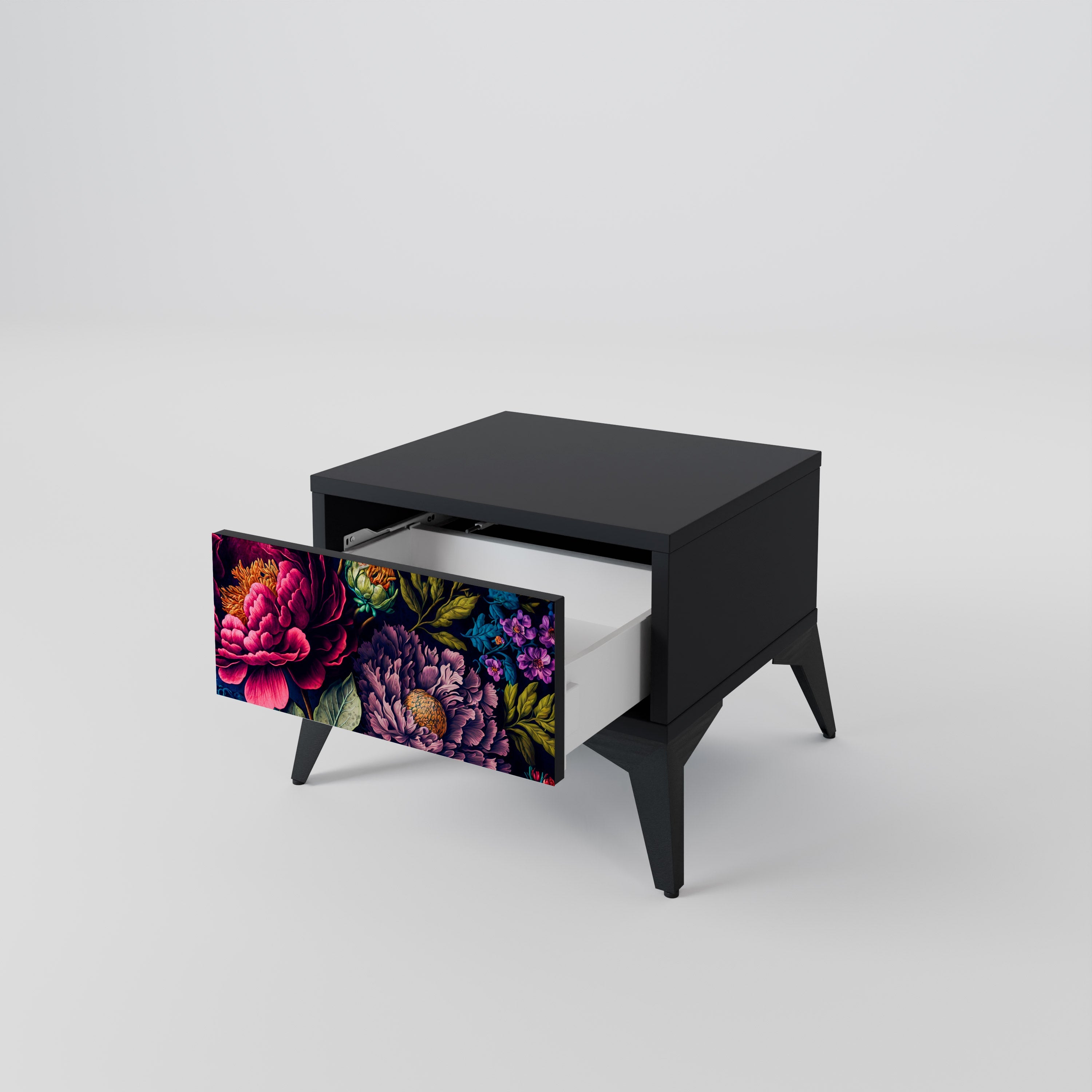 BLOOMING ELEGANCE Nachttisch in Schwarz