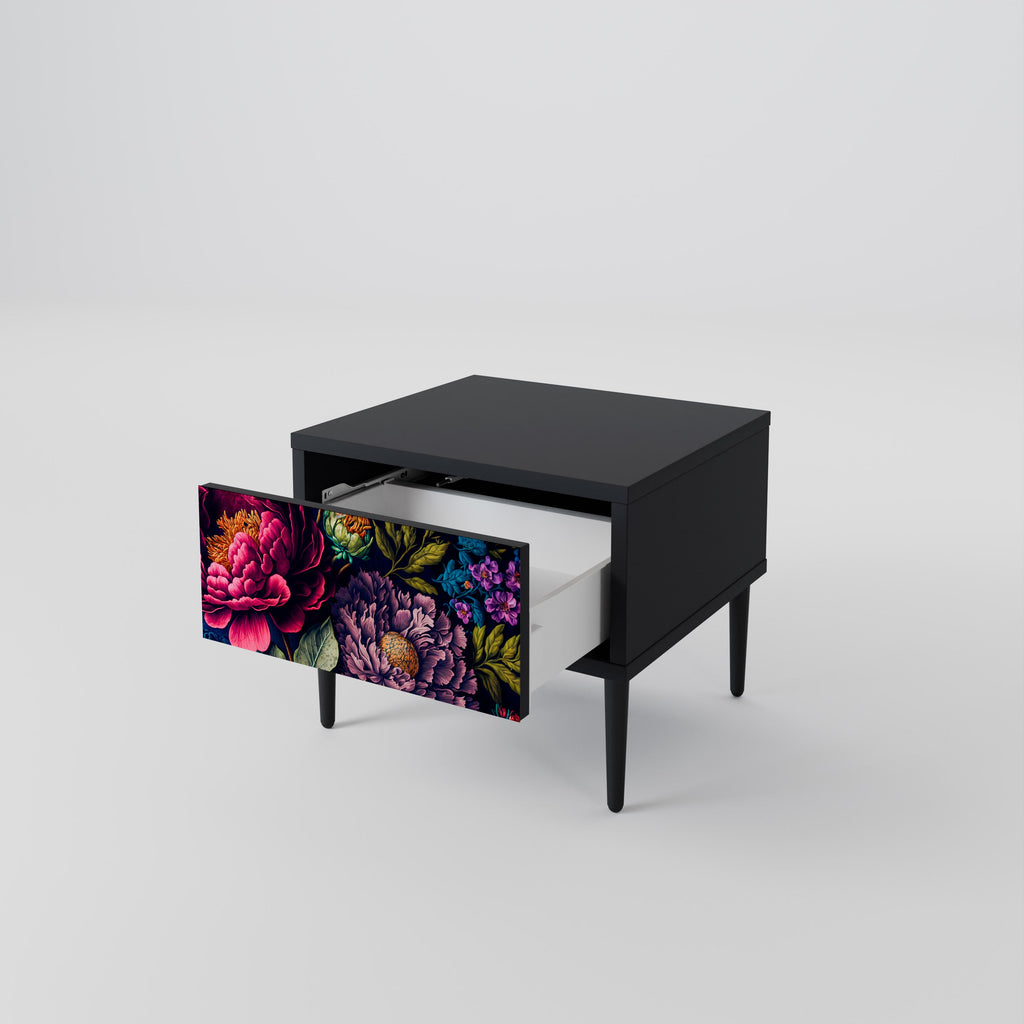 BLOOMING ELEGANCE Nachttisch in Schwarz