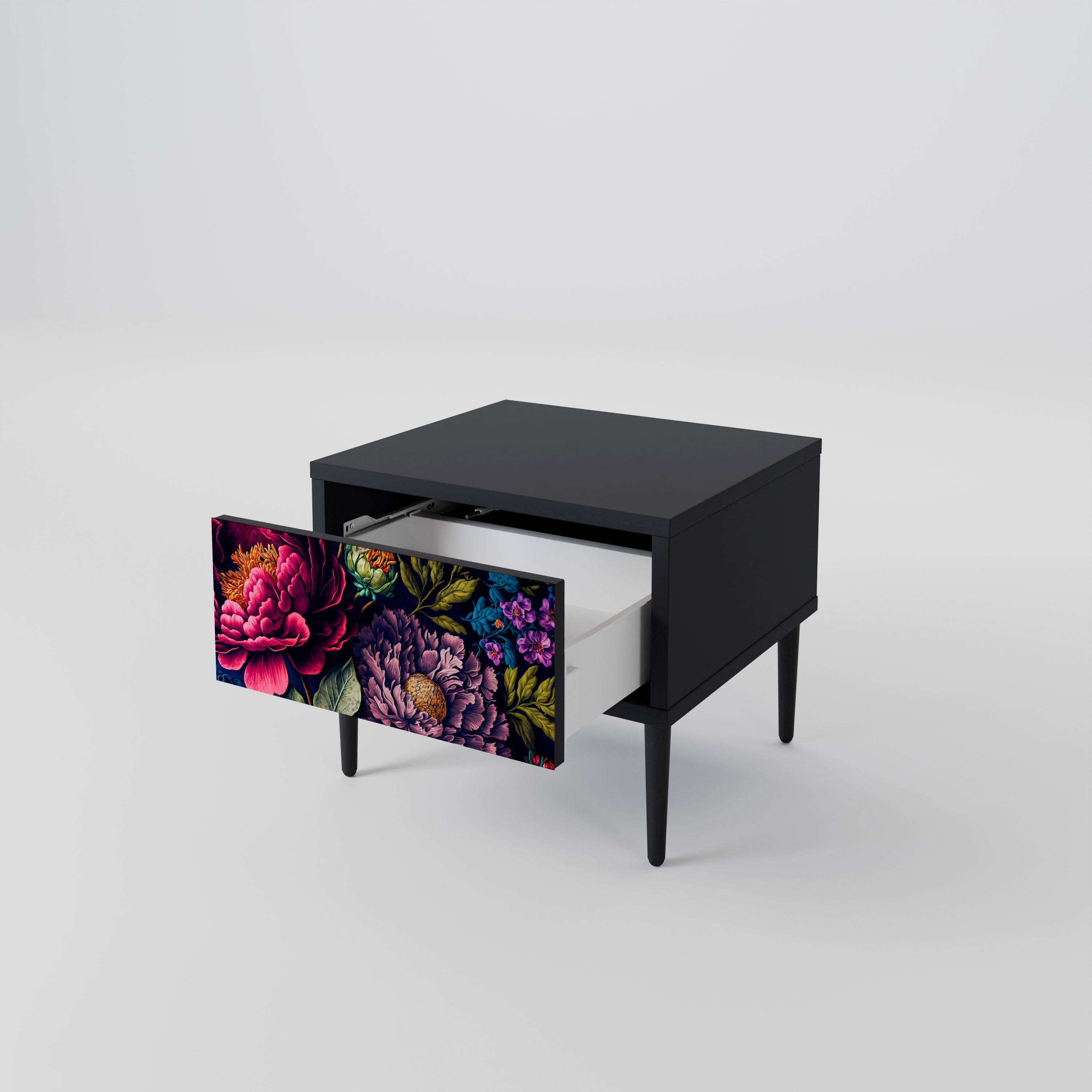 BLOOMING ELEGANCE Nachttisch in Schwarz