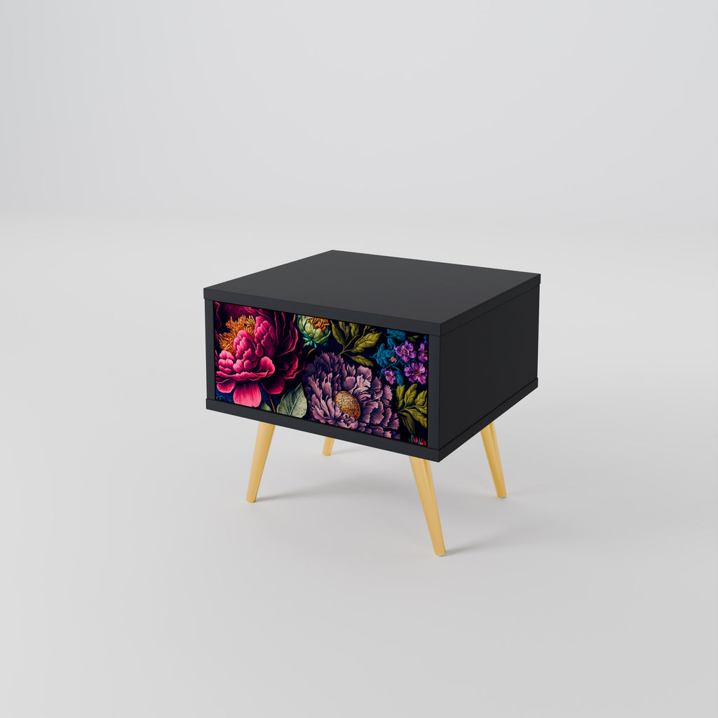 BLOOMING ELEGANCE Nachttisch in Schwarz