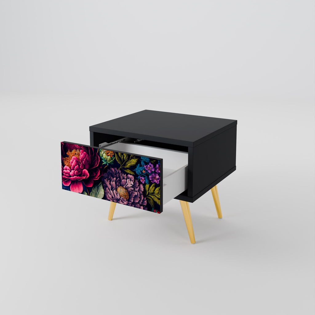 BLOOMING ELEGANCE Nachttisch in Schwarz