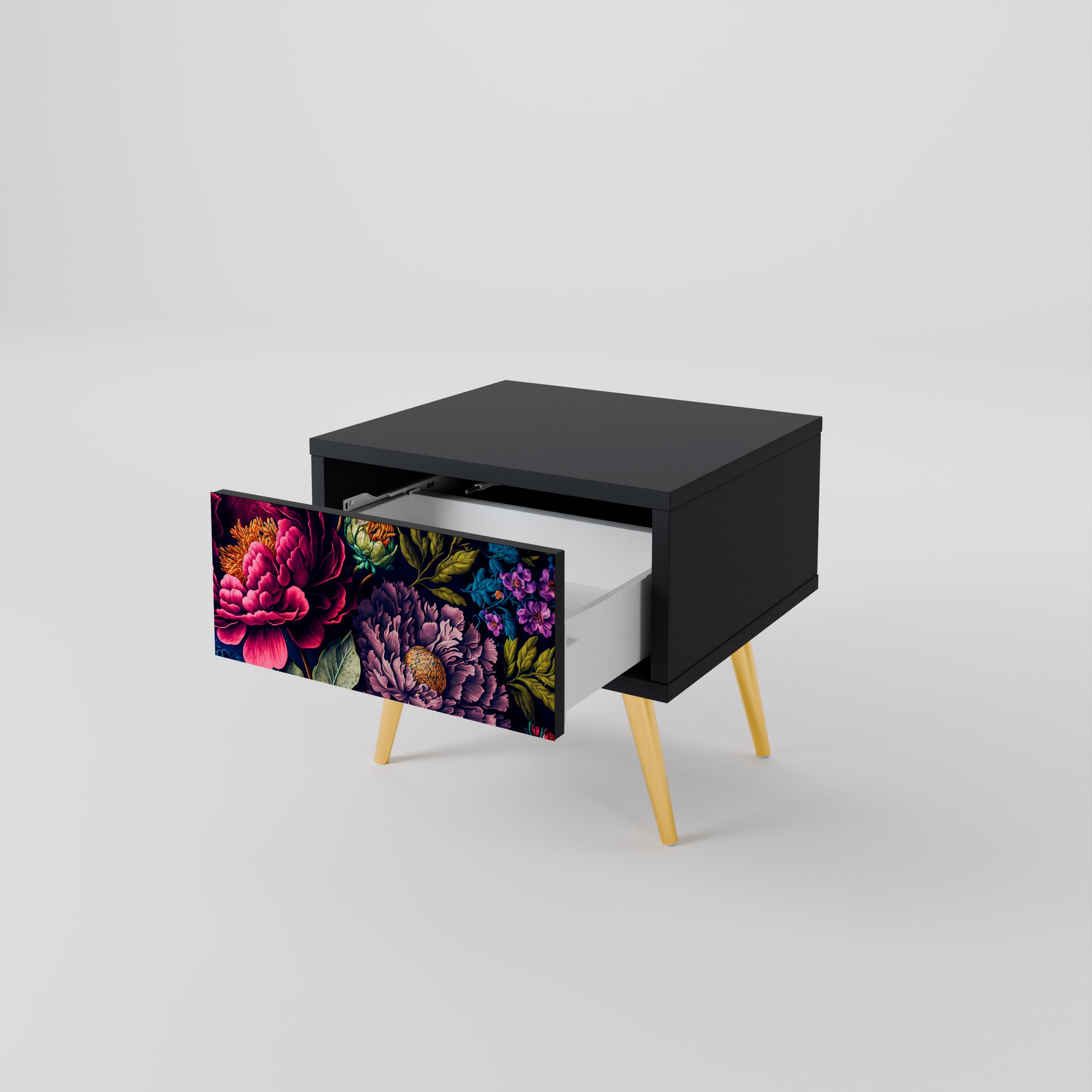 BLOOMING ELEGANCE Nachttisch in Schwarz