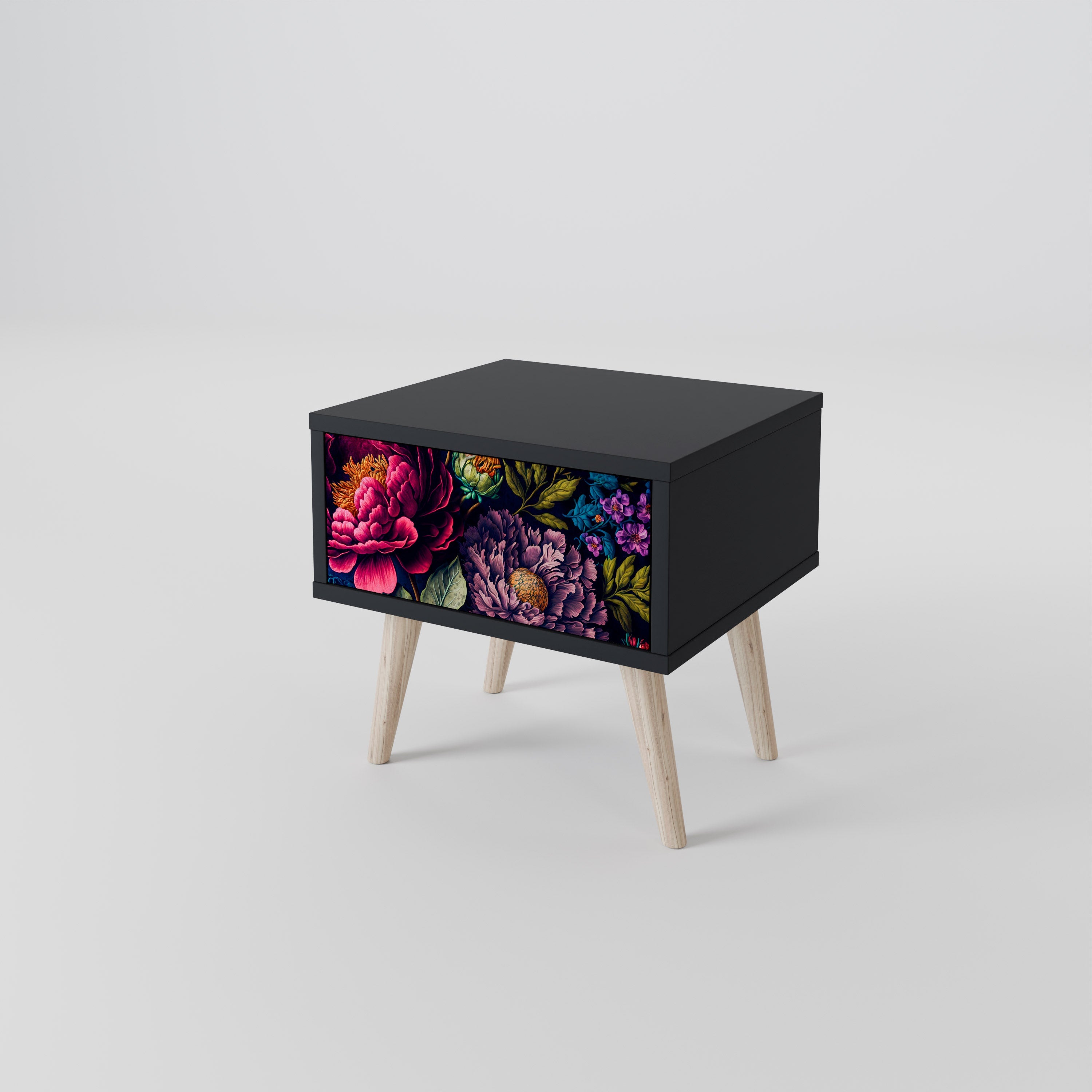 BLOOMING ELEGANCE Nachttisch in Schwarz
