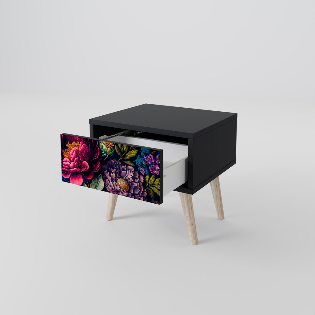 BLOOMING ELEGANCE Nachttisch in Schwarz