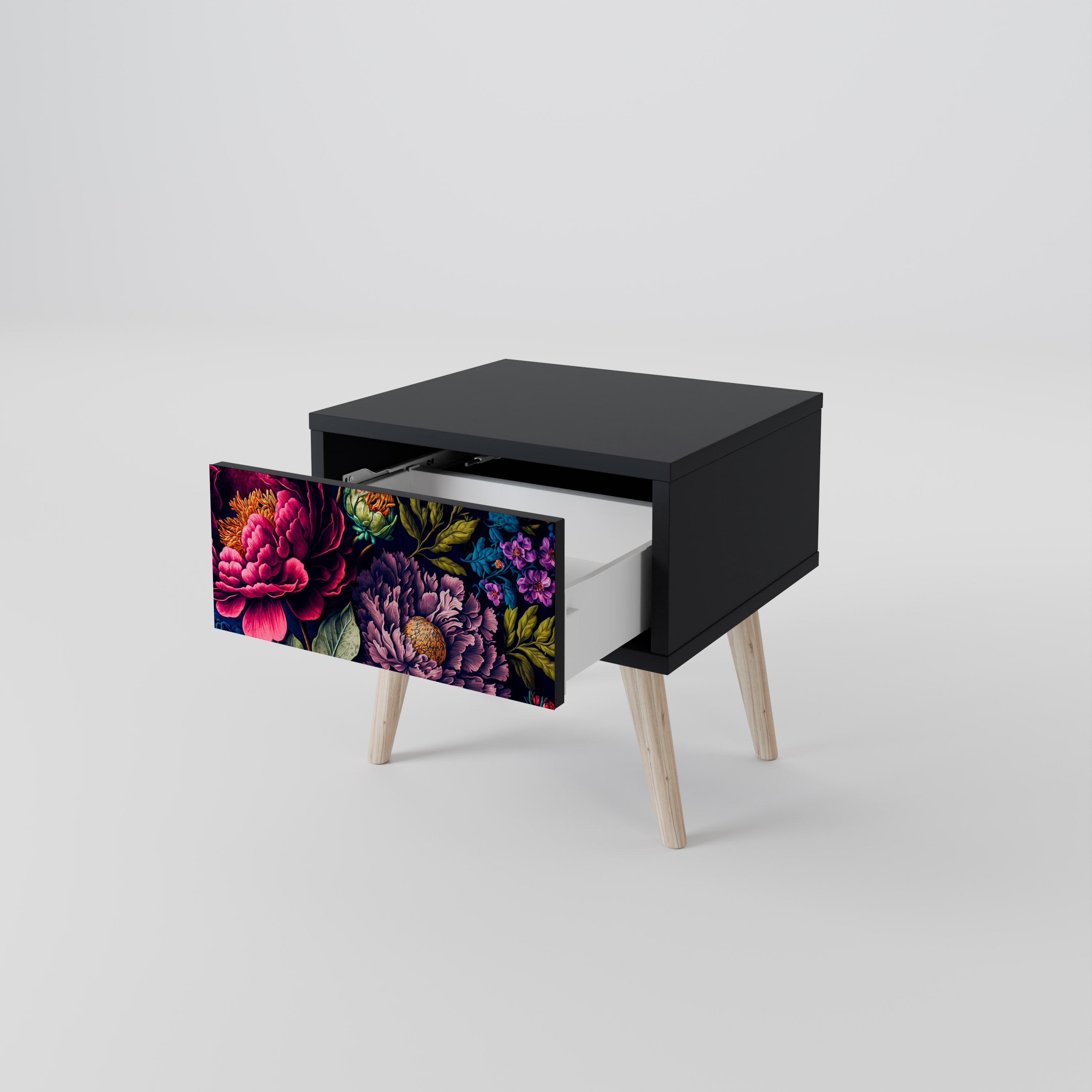 BLOOMING ELEGANCE Nachttisch in Schwarz