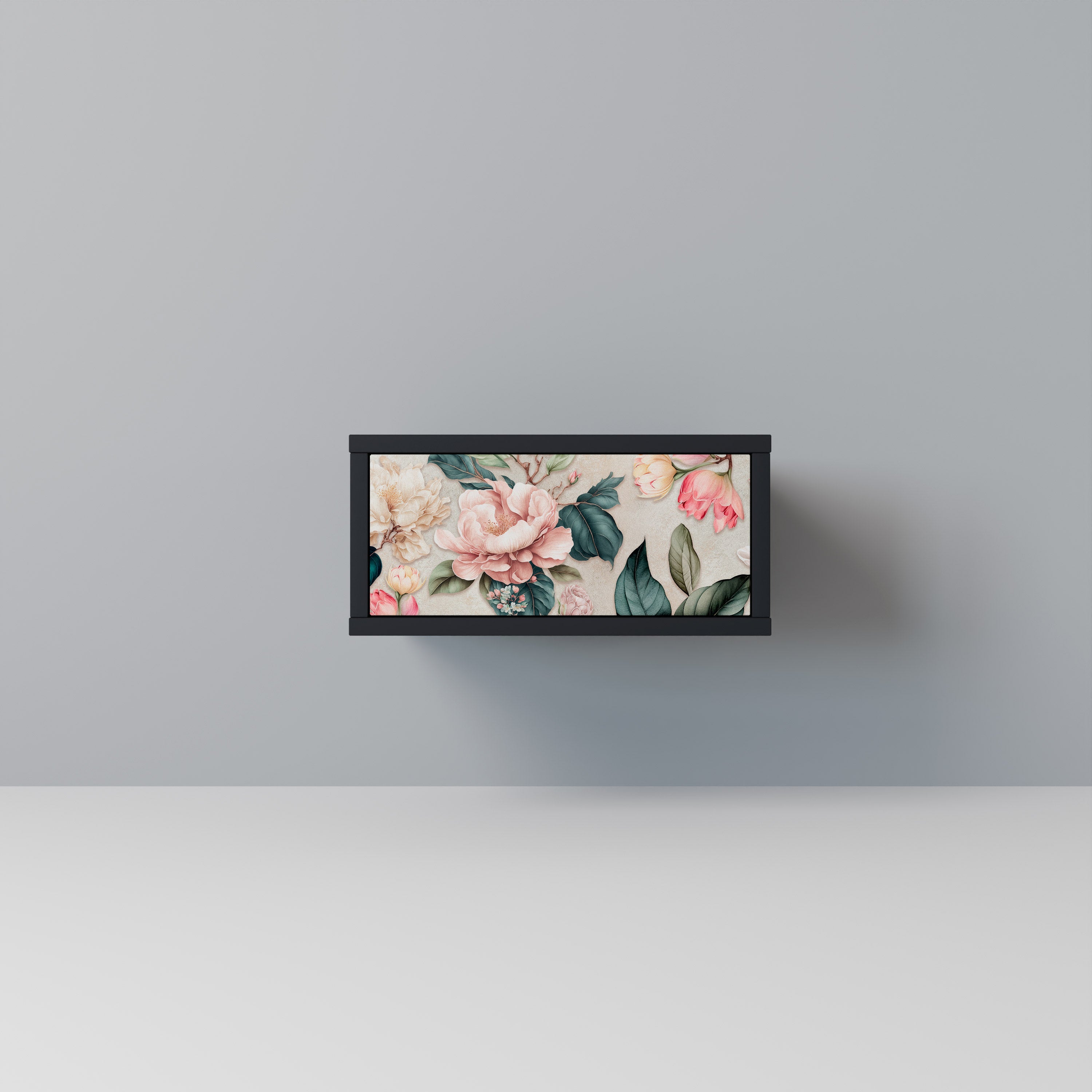 FLORAL GRACE Nachttisch in Schwarz