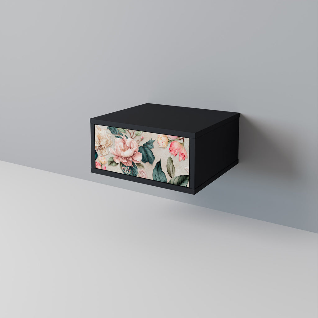FLORAL GRACE Nachttisch in Schwarz