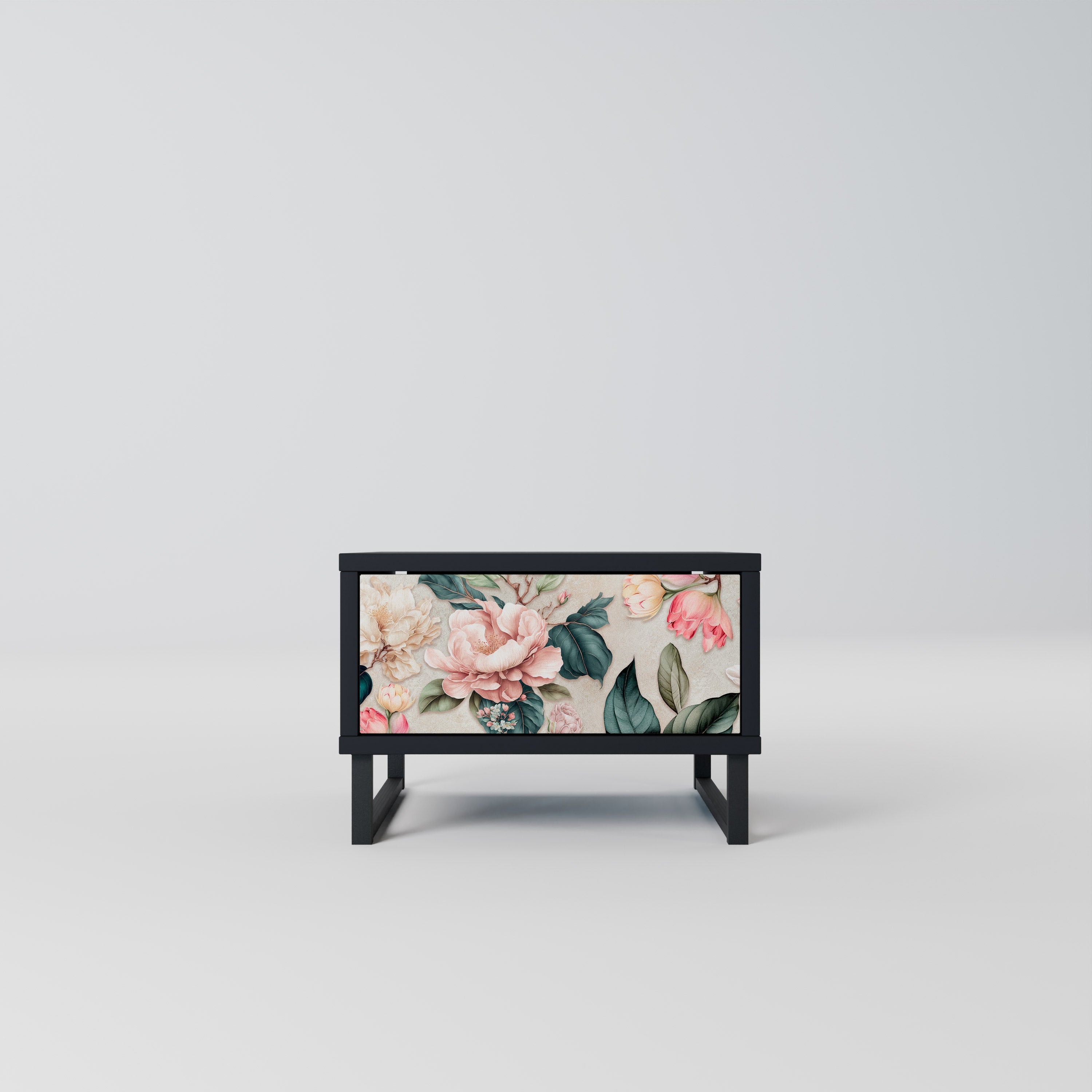 FLORAL GRACE Nachttisch in Schwarz