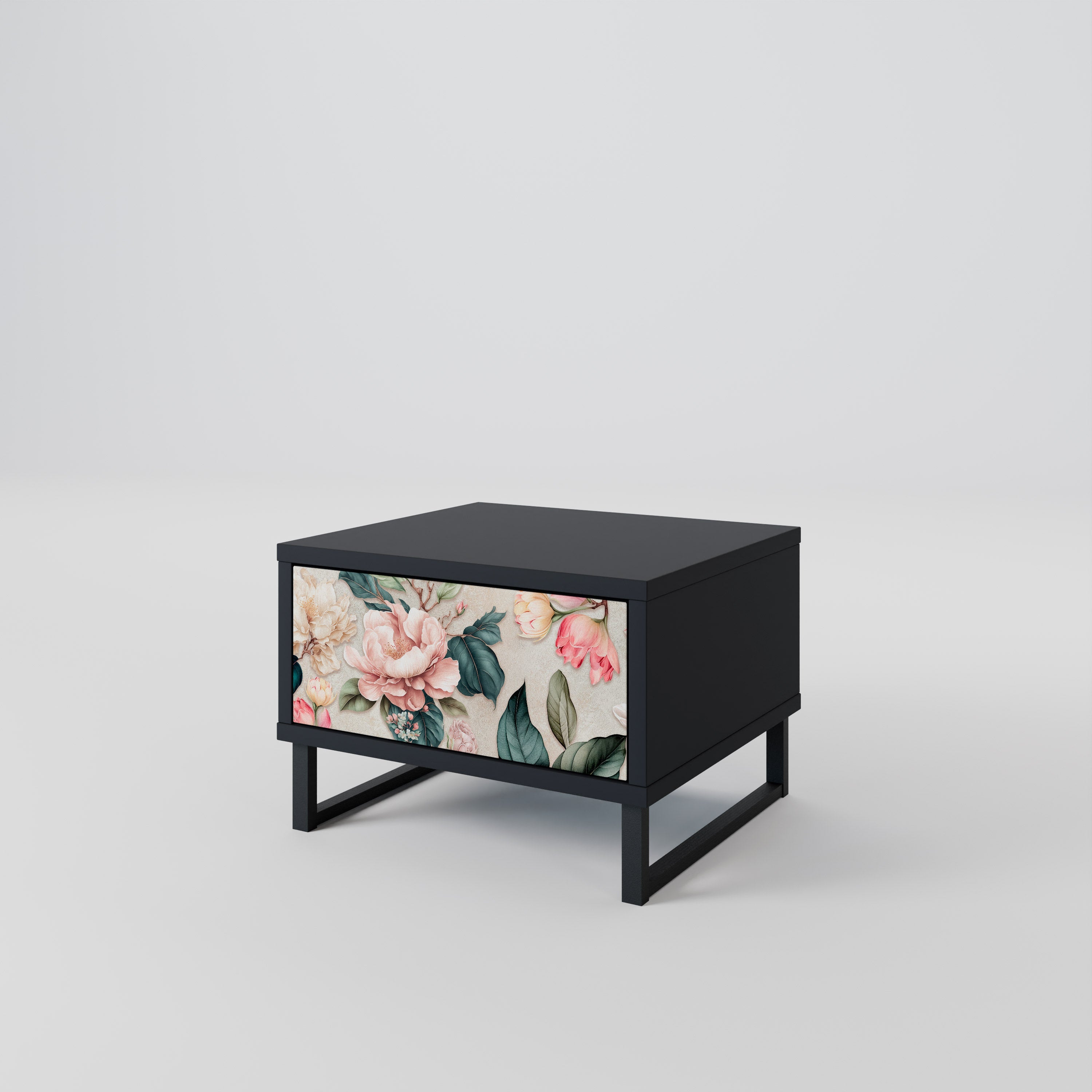 FLORAL GRACE Nachttisch in Schwarz