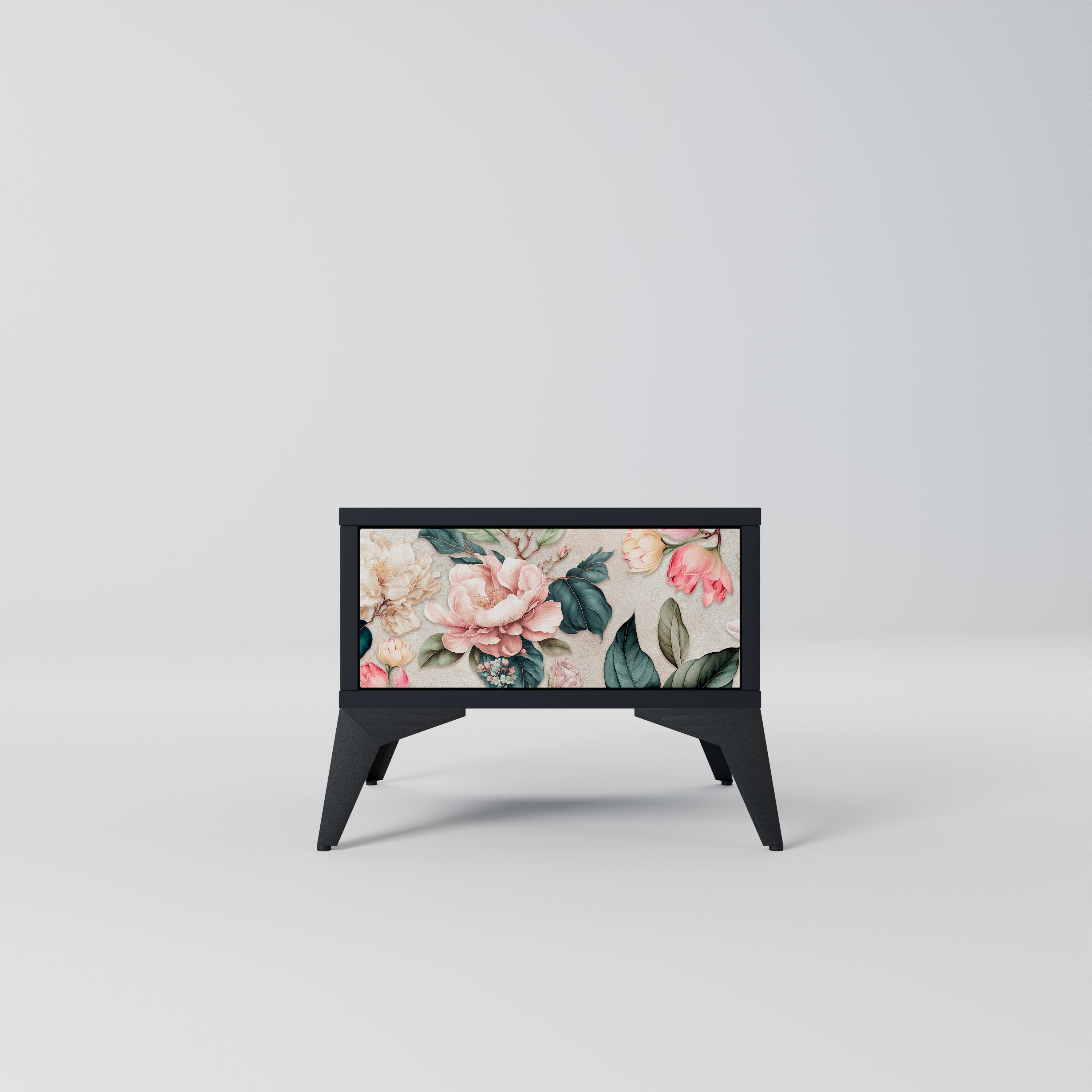 FLORAL GRACE Nachttisch in Schwarz