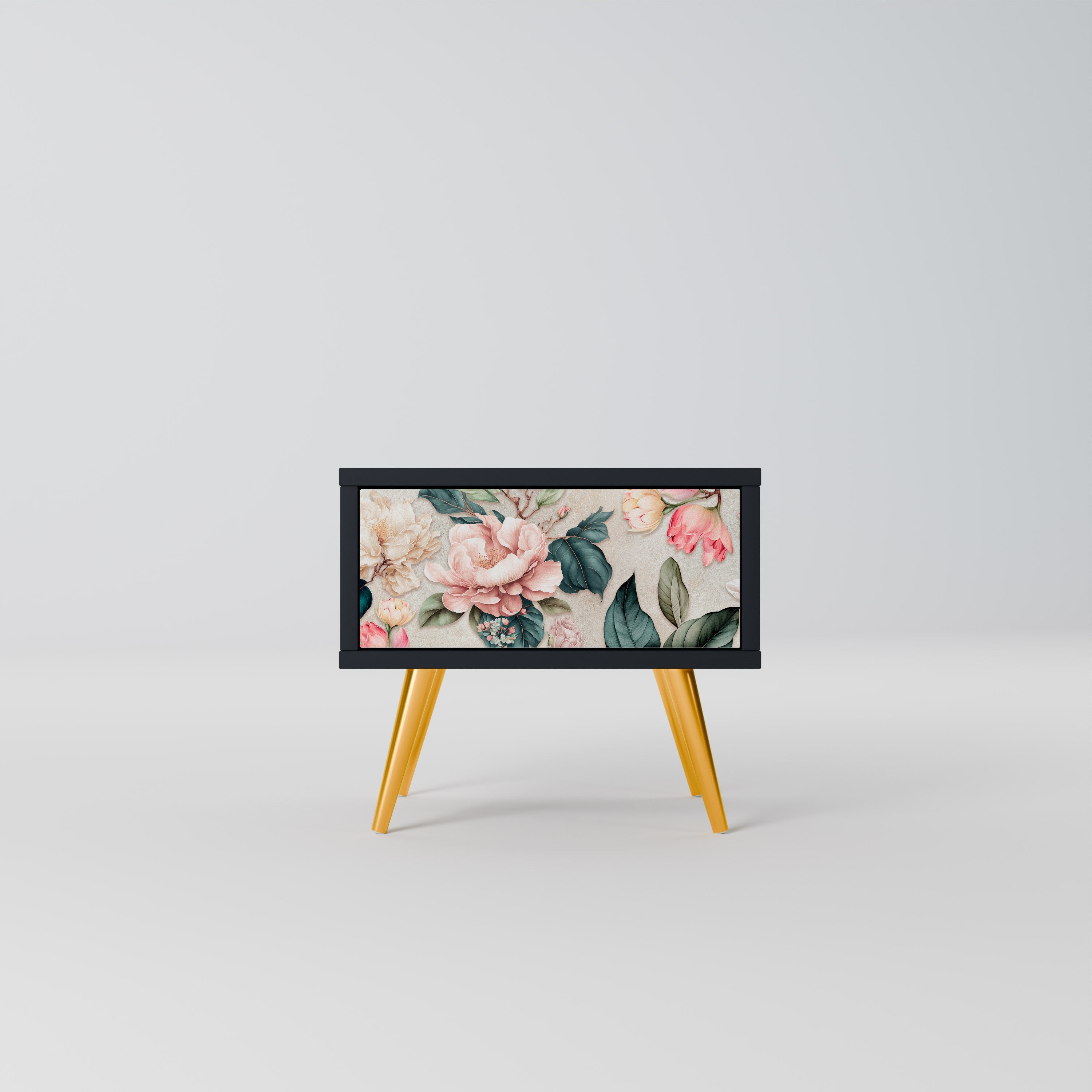 FLORAL GRACE Nachttisch in Schwarz