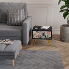 FLORAL GRACE Nachttisch in Schwarz