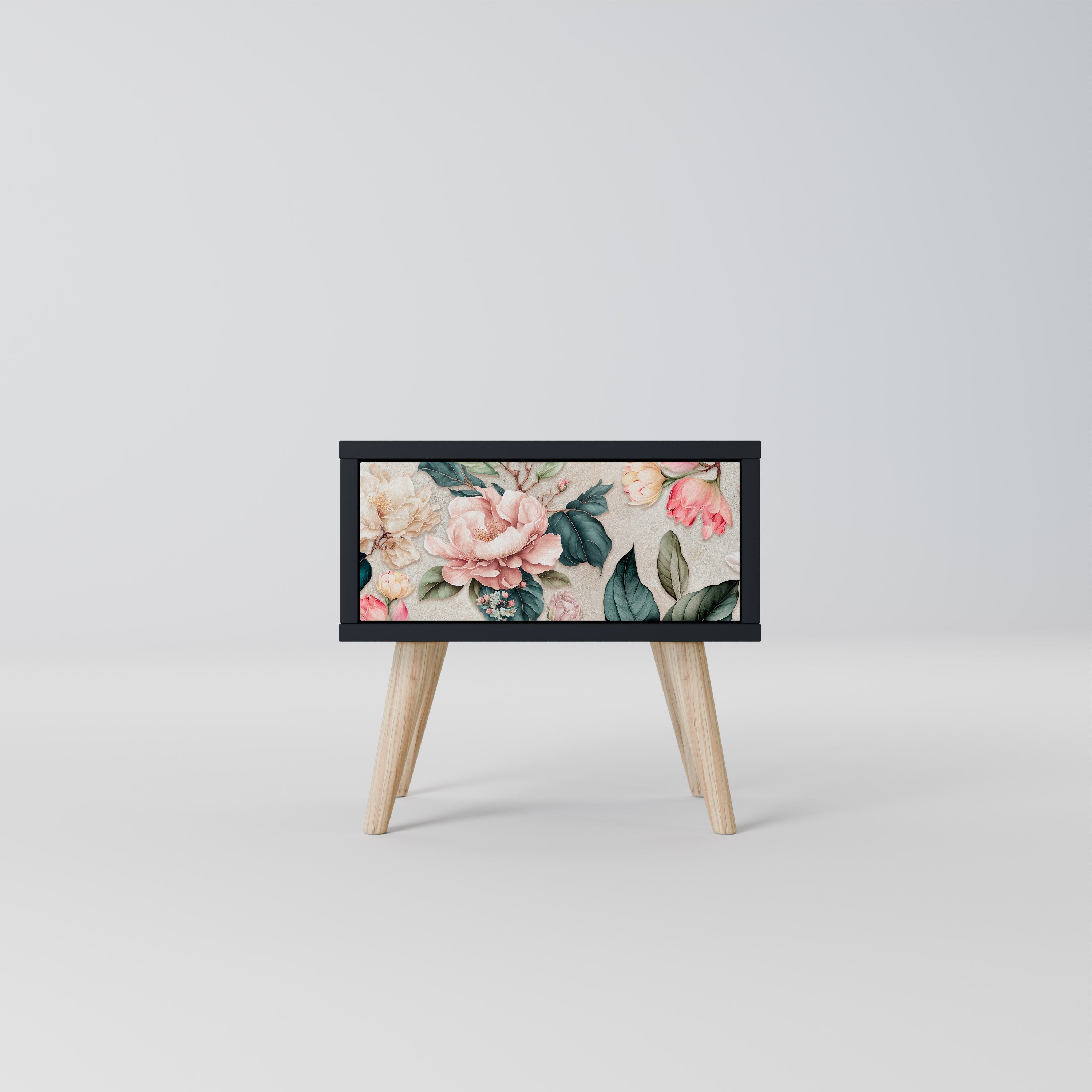 FLORAL GRACE Nachttisch in Schwarz