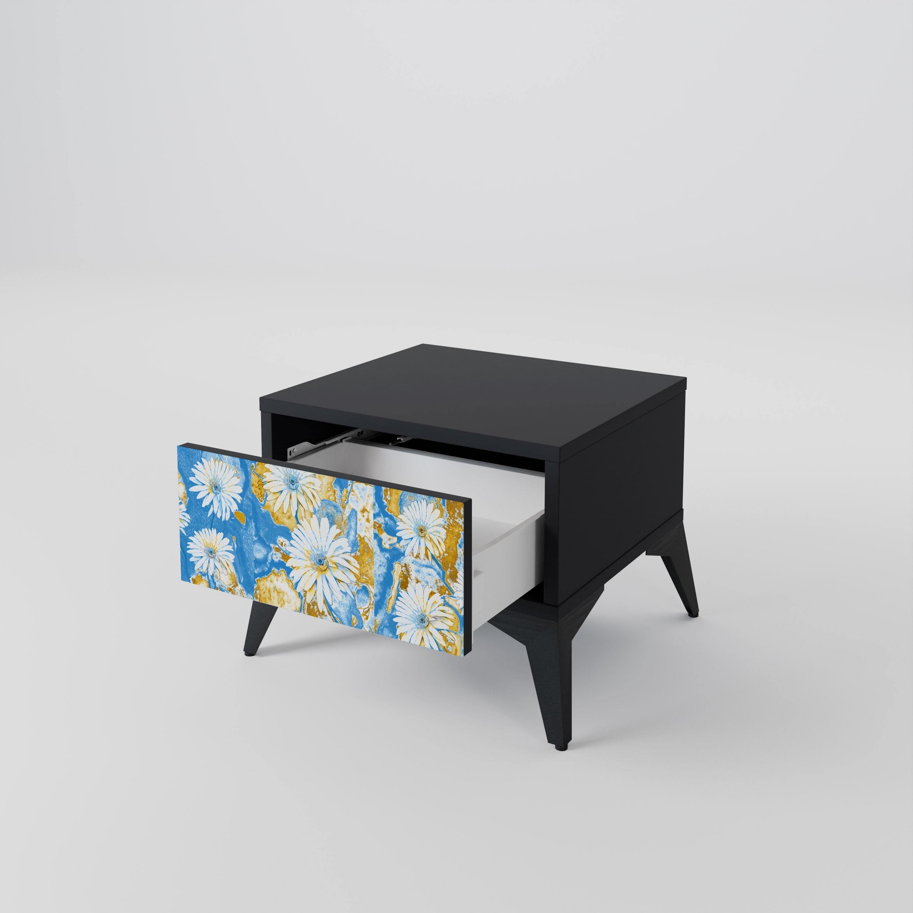 DAISY LUXE Nachttisch in Schwarz