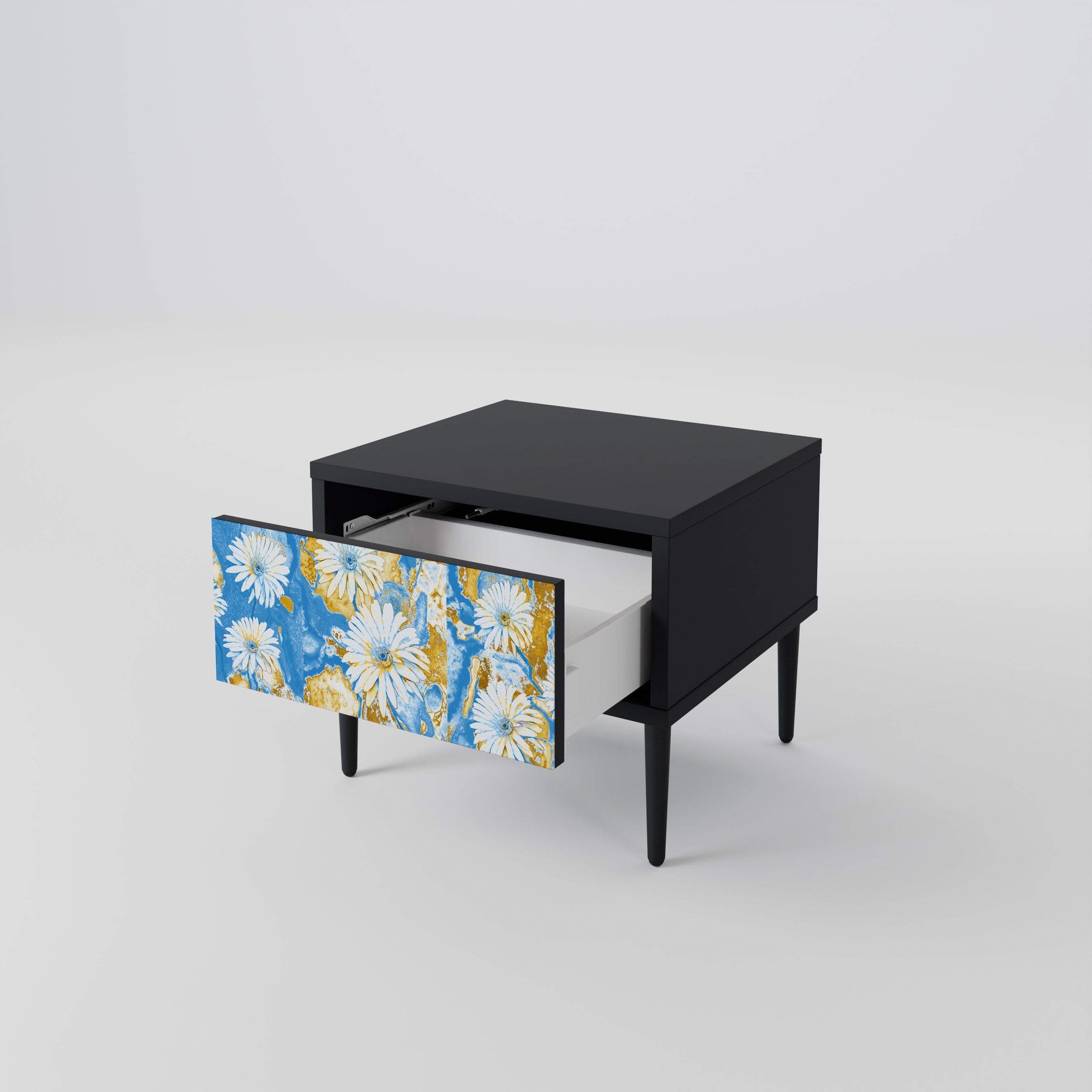 DAISY LUXE Nachttisch in Schwarz
