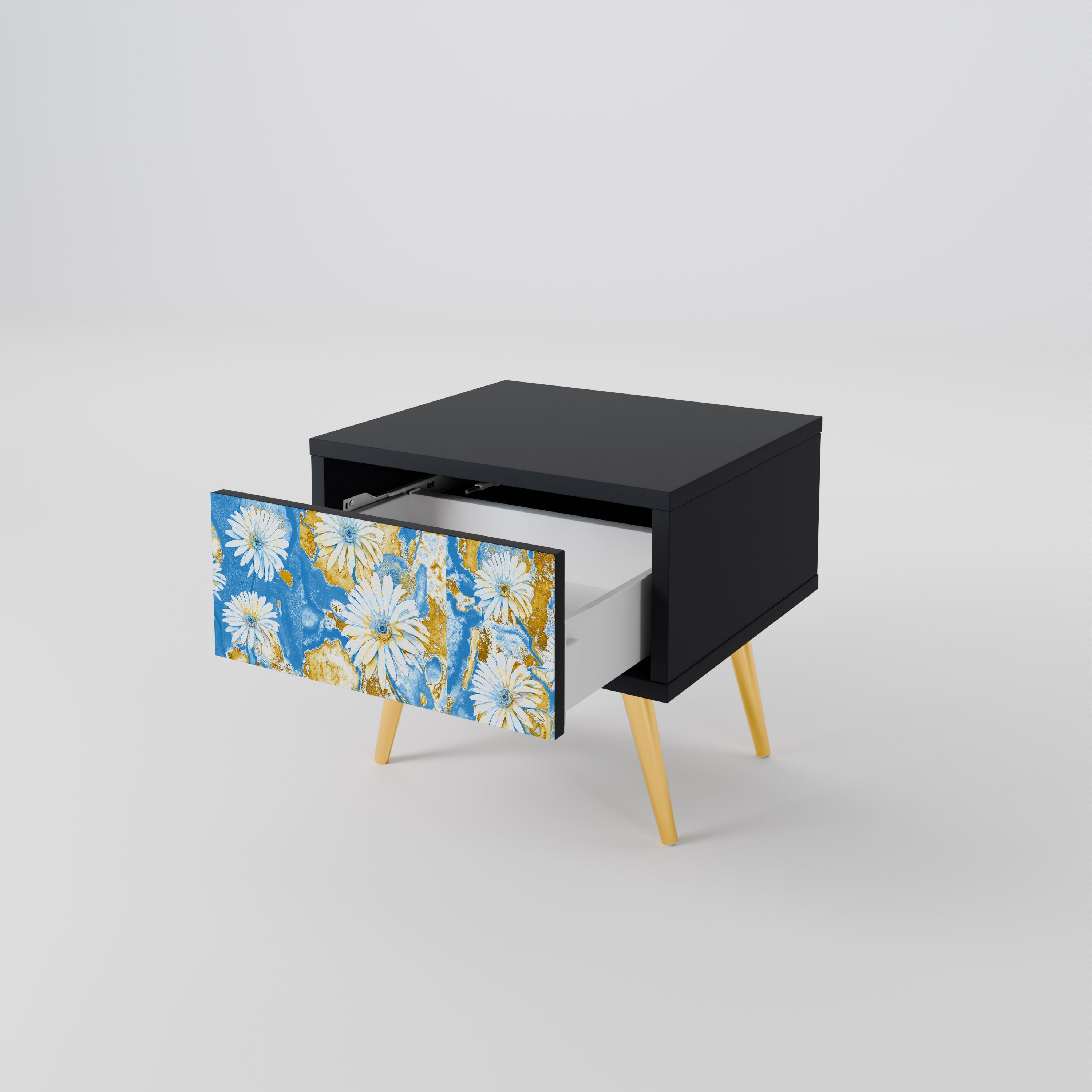 DAISY LUXE Nachttisch in Schwarz