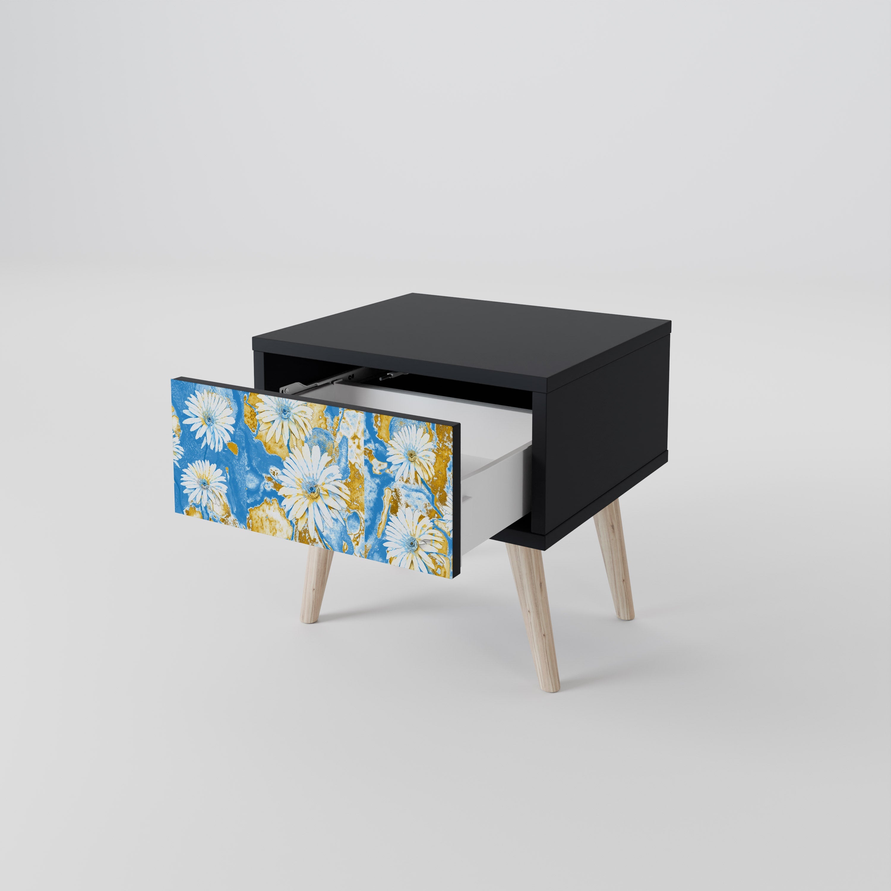 DAISY LUXE Nachttisch in Schwarz