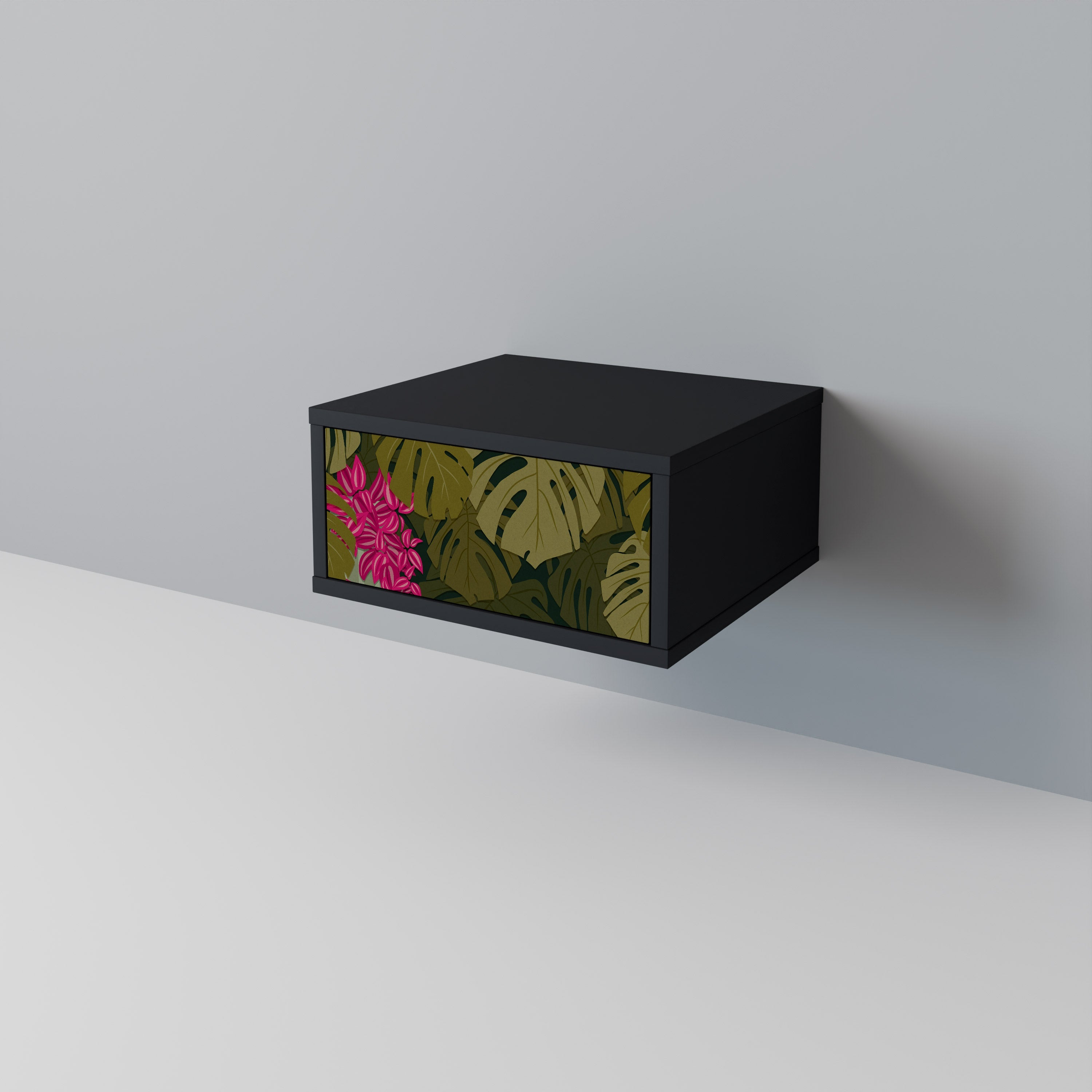 TROPICAL BEAUTY Nachttisch in Schwarz