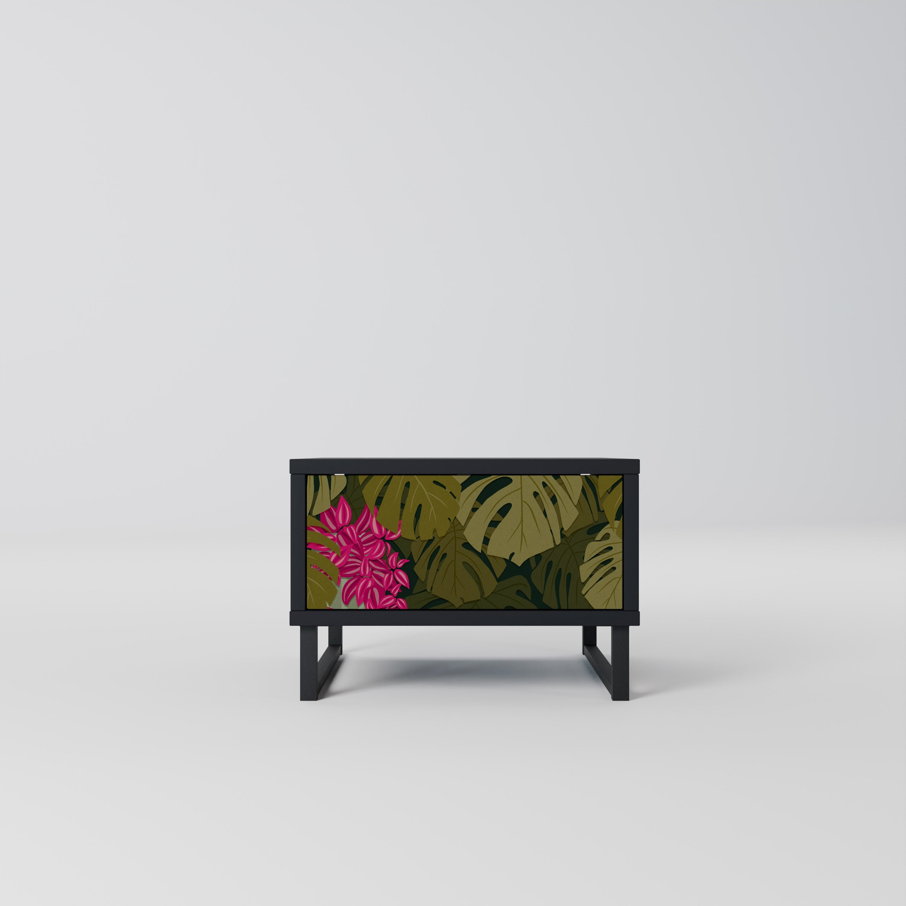 TROPICAL BEAUTY Nachttisch in Schwarz
