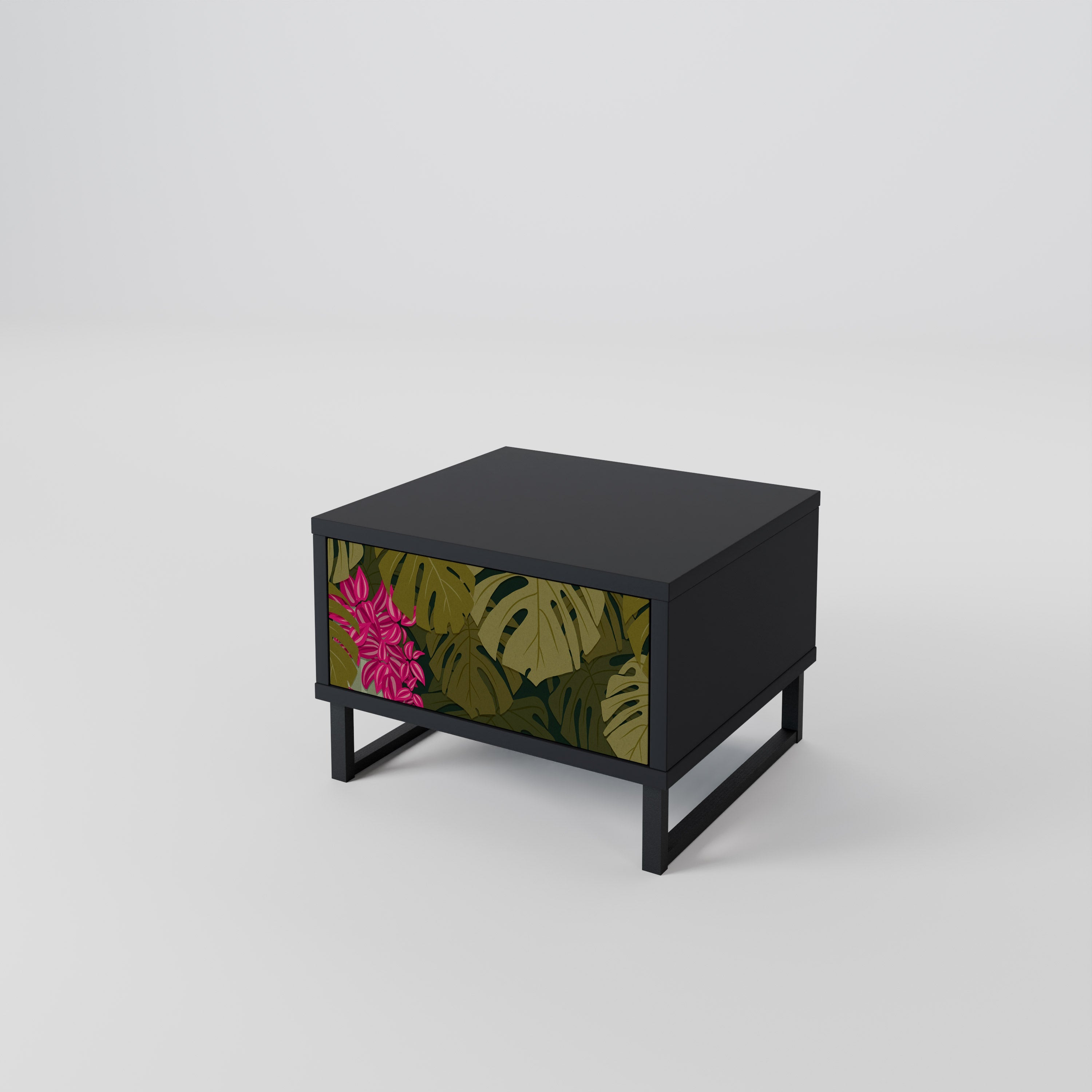 TROPICAL BEAUTY Nachttisch in Schwarz