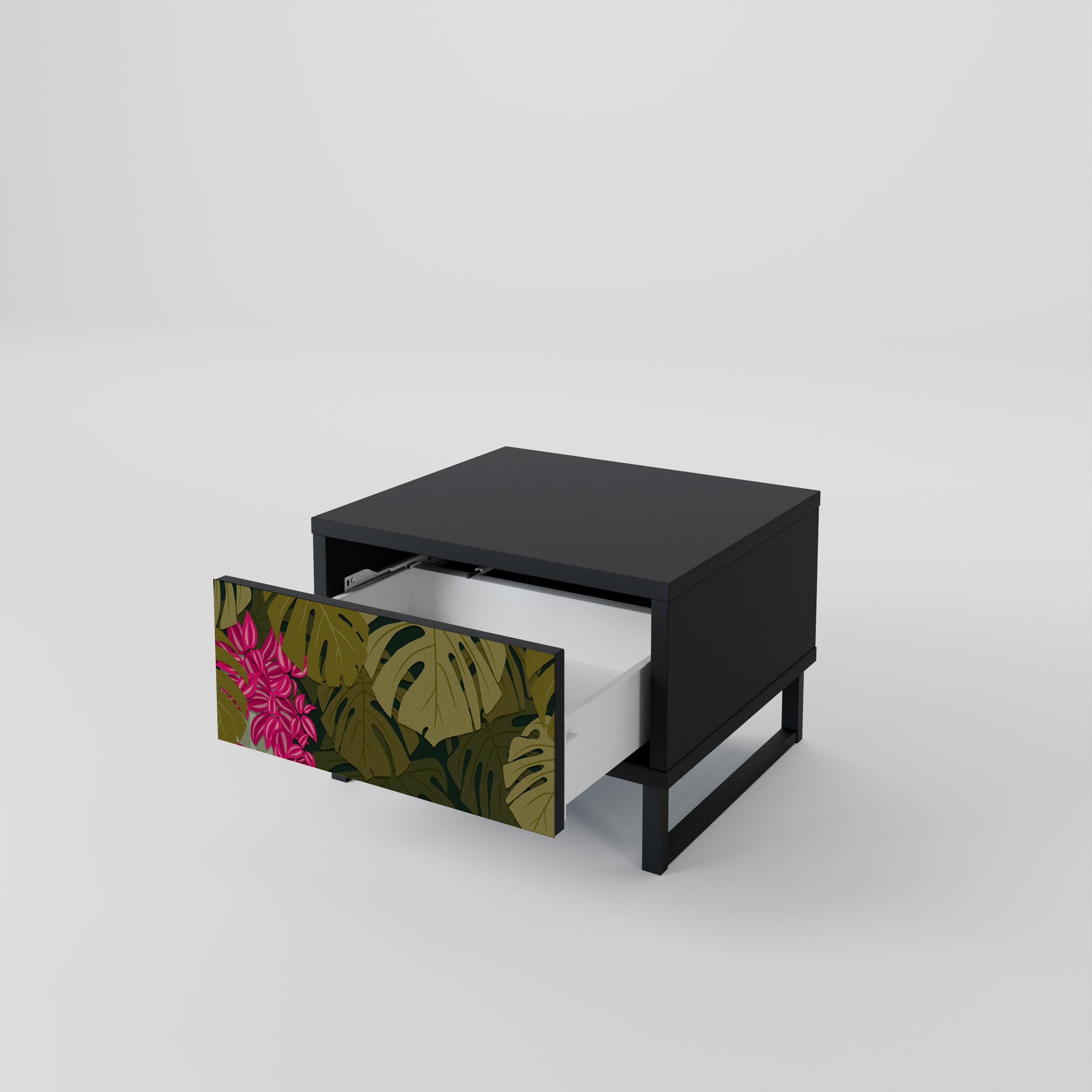 TROPICAL BEAUTY Nachttisch in Schwarz