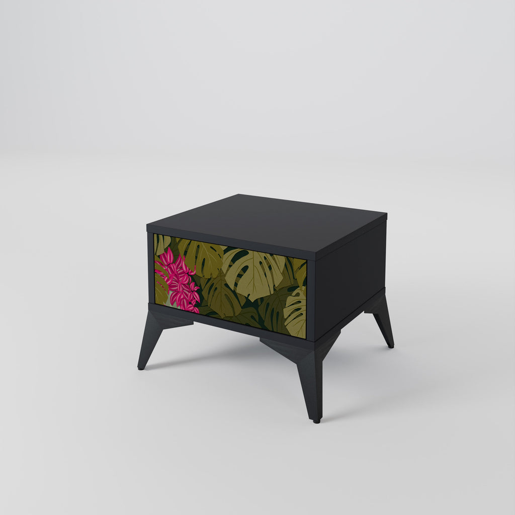TROPICAL BEAUTY Nachttisch in Schwarz