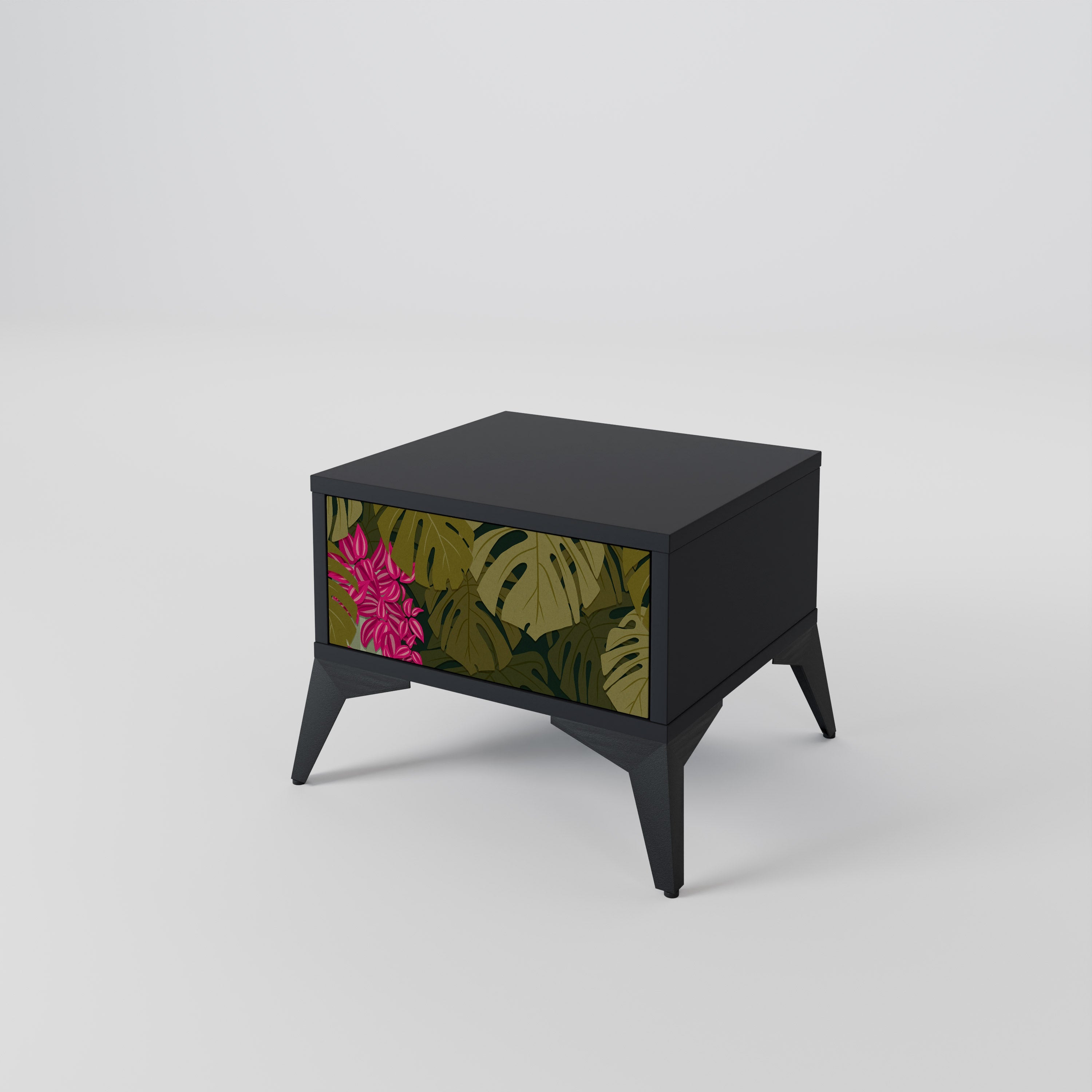 TROPICAL BEAUTY Nachttisch in Schwarz