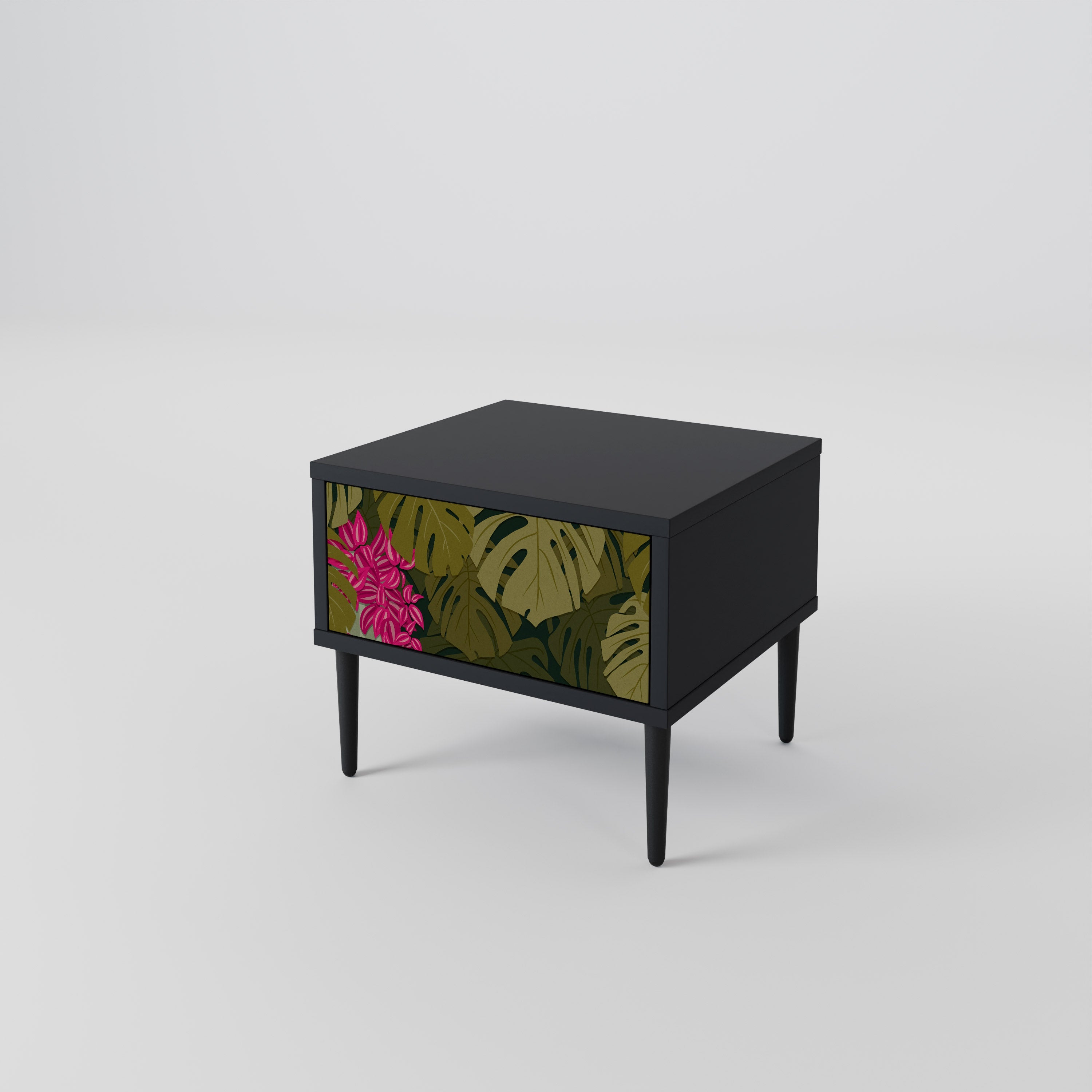 TROPICAL BEAUTY Nachttisch in Schwarz