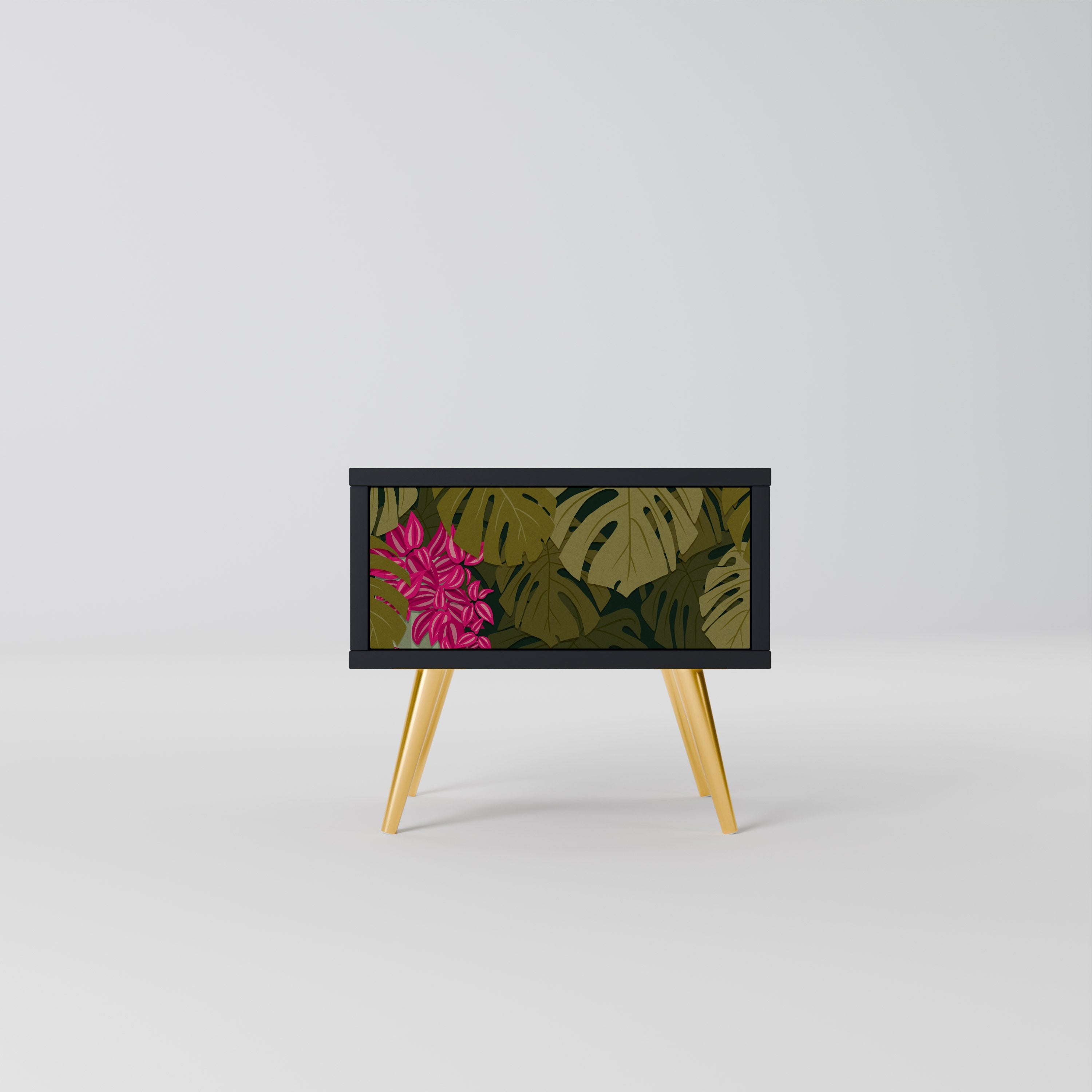 TROPICAL BEAUTY Nachttisch in Schwarz