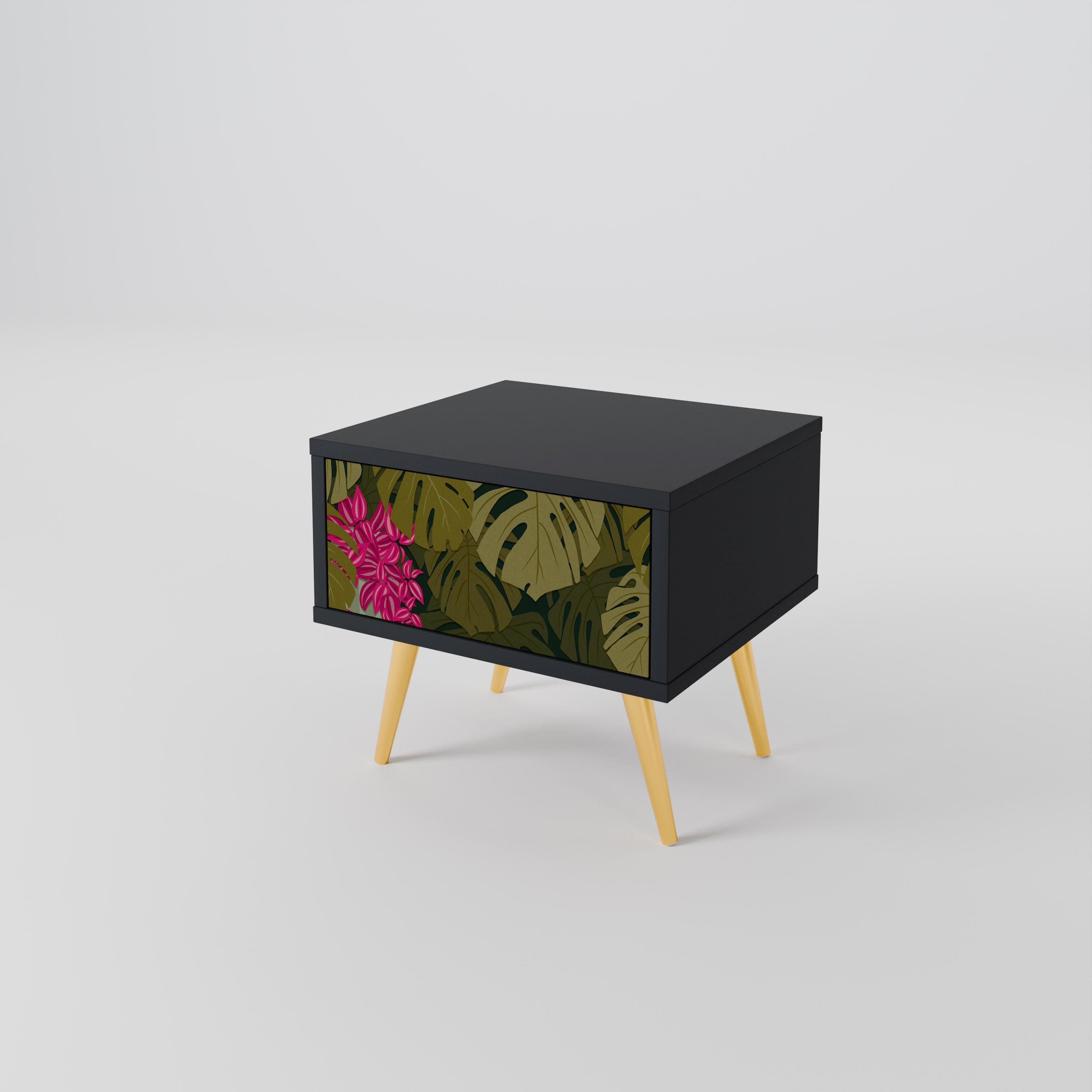 TROPICAL BEAUTY Nachttisch in Schwarz