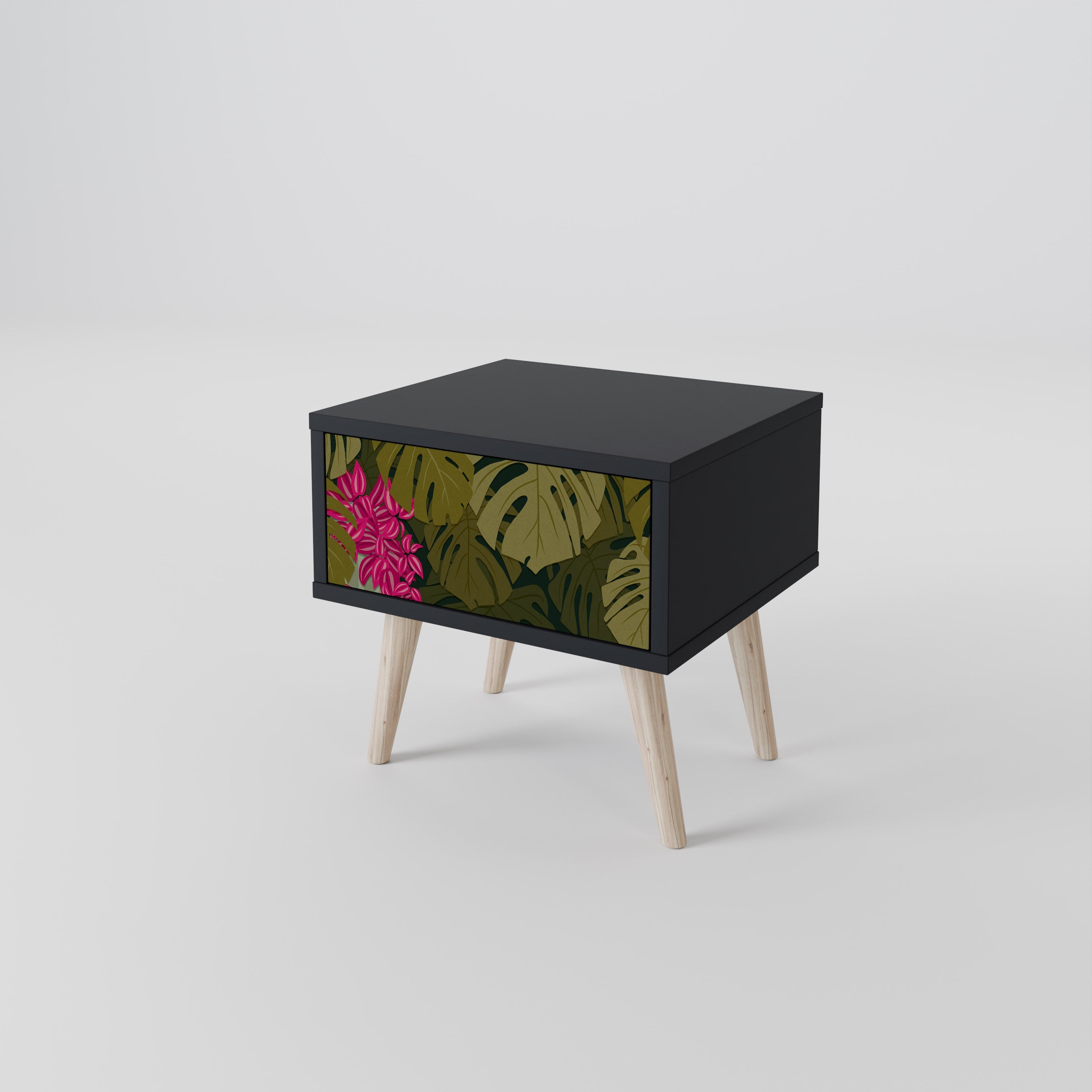 TROPICAL BEAUTY Nachttisch in Schwarz