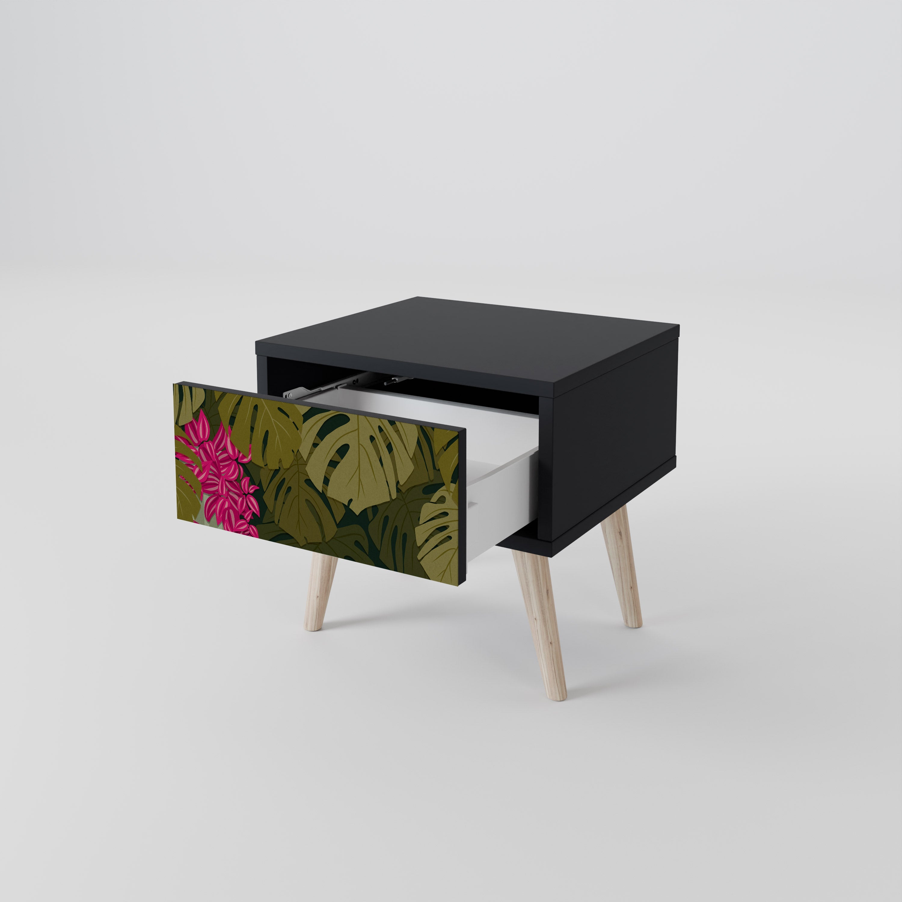 TROPICAL BEAUTY Nachttisch in Schwarz