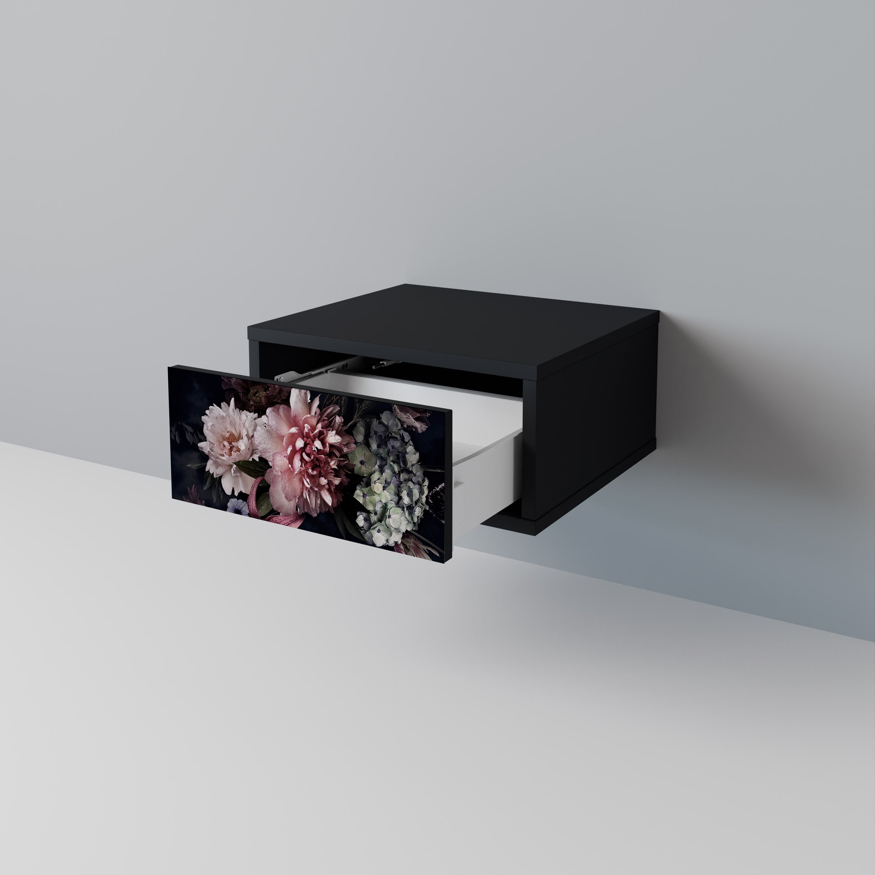 PURE BLOSSOM Nachttisch in Schwarz