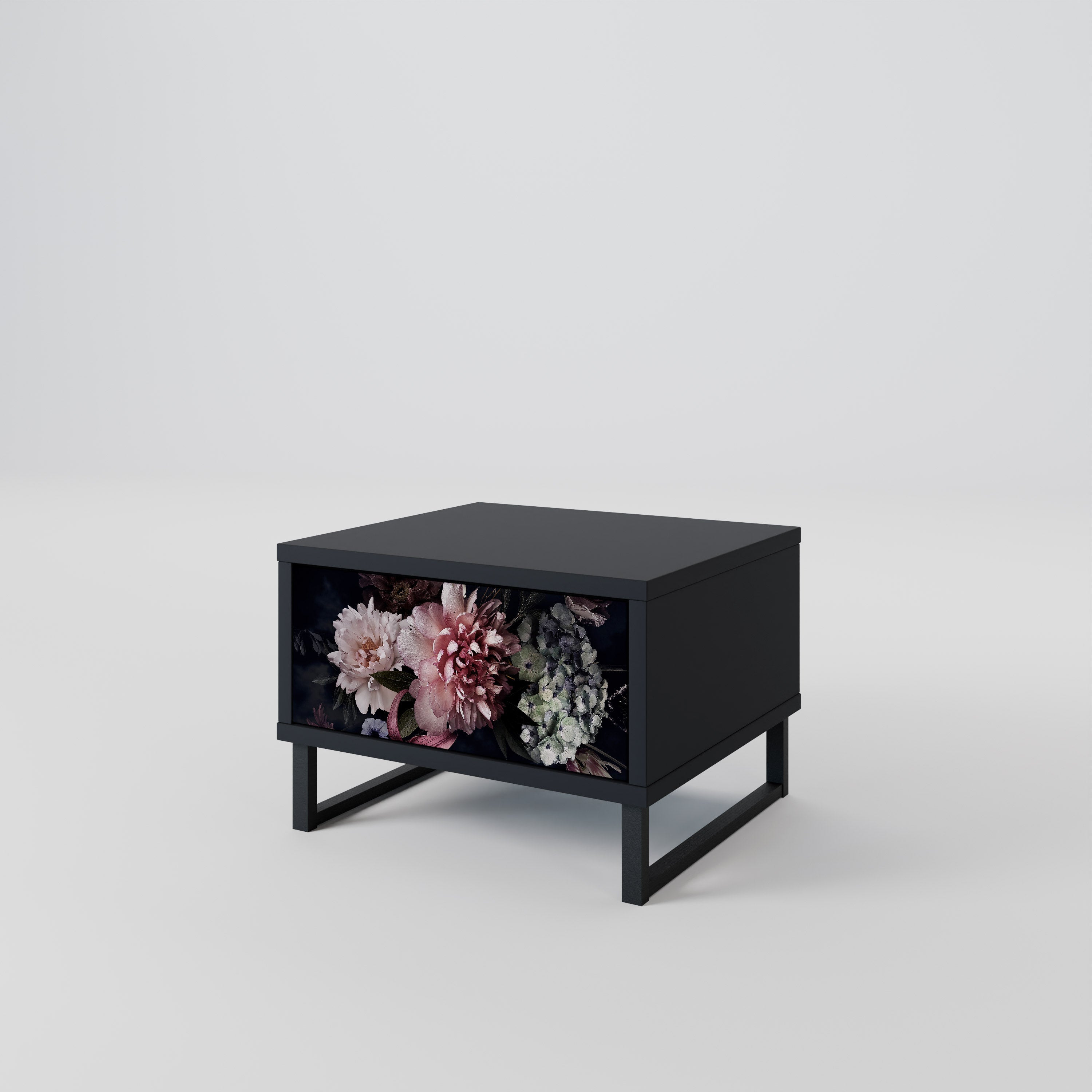PURE BLOSSOM Nachttisch in Schwarz