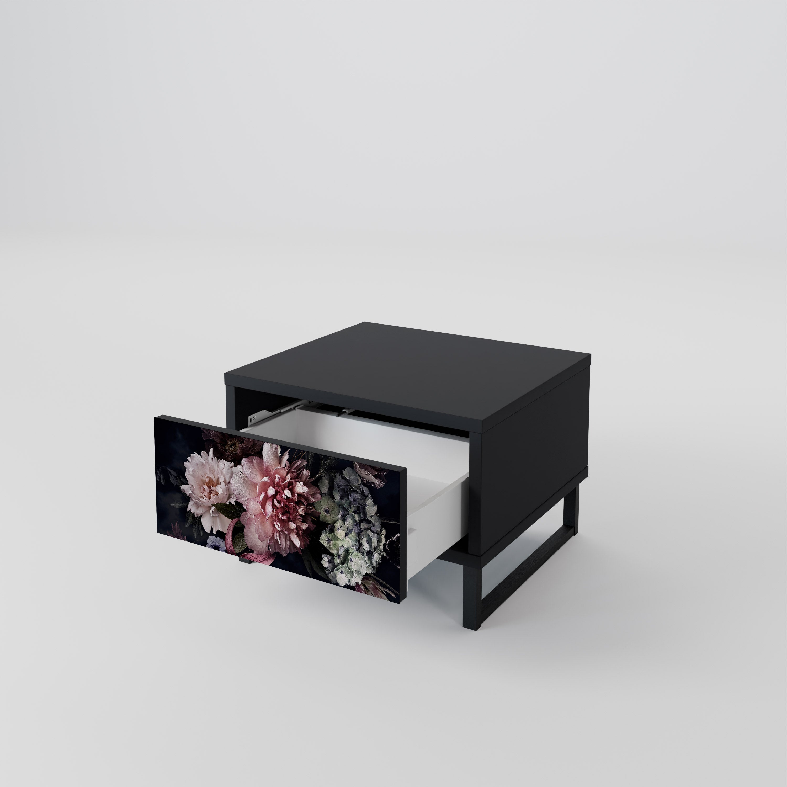 PURE BLOSSOM Nachttisch in Schwarz