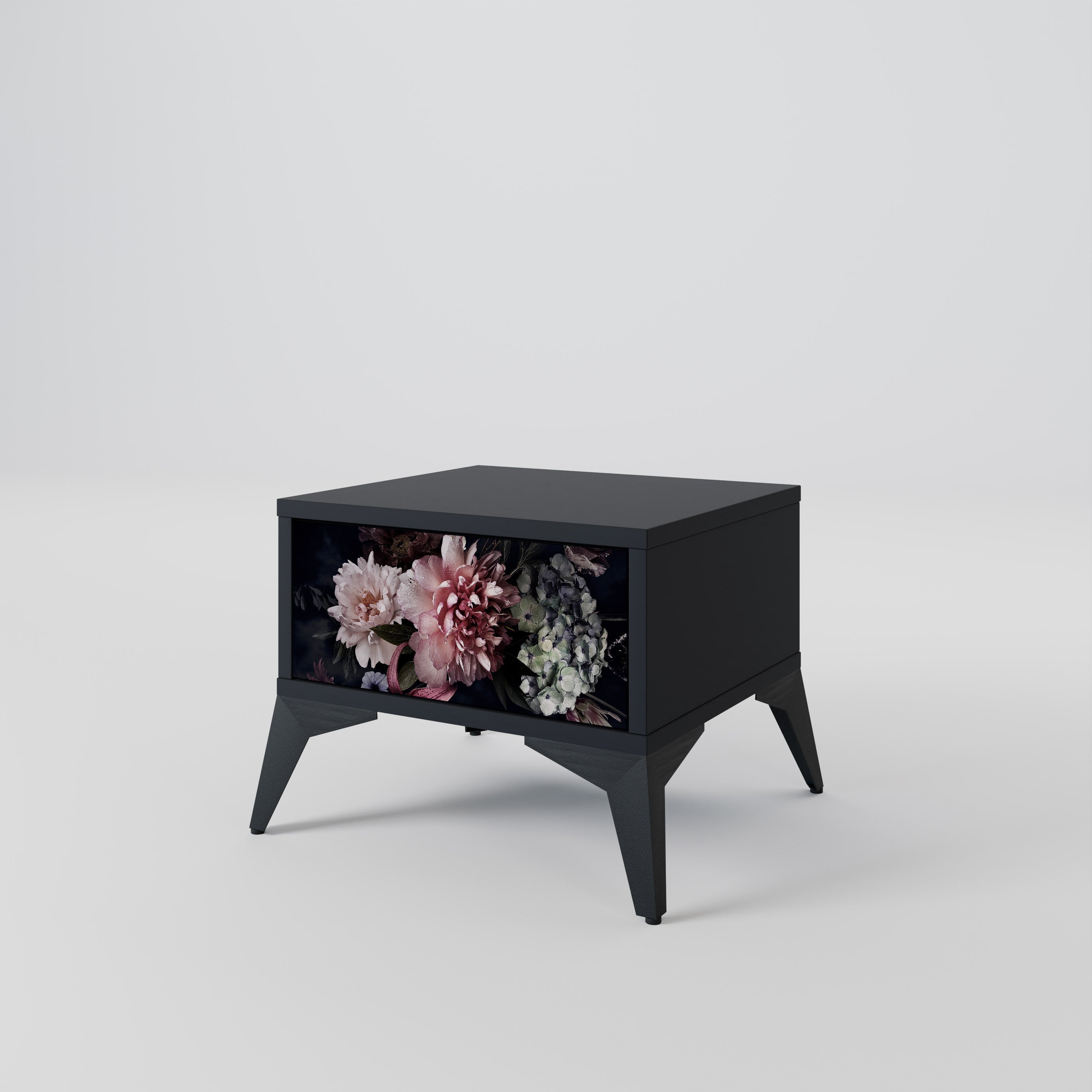 PURE BLOSSOM Nachttisch in Schwarz
