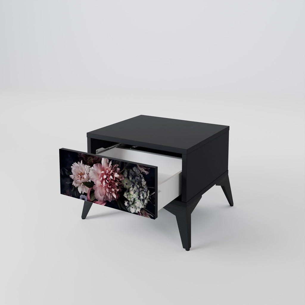 PURE BLOSSOM Nachttisch in Schwarz