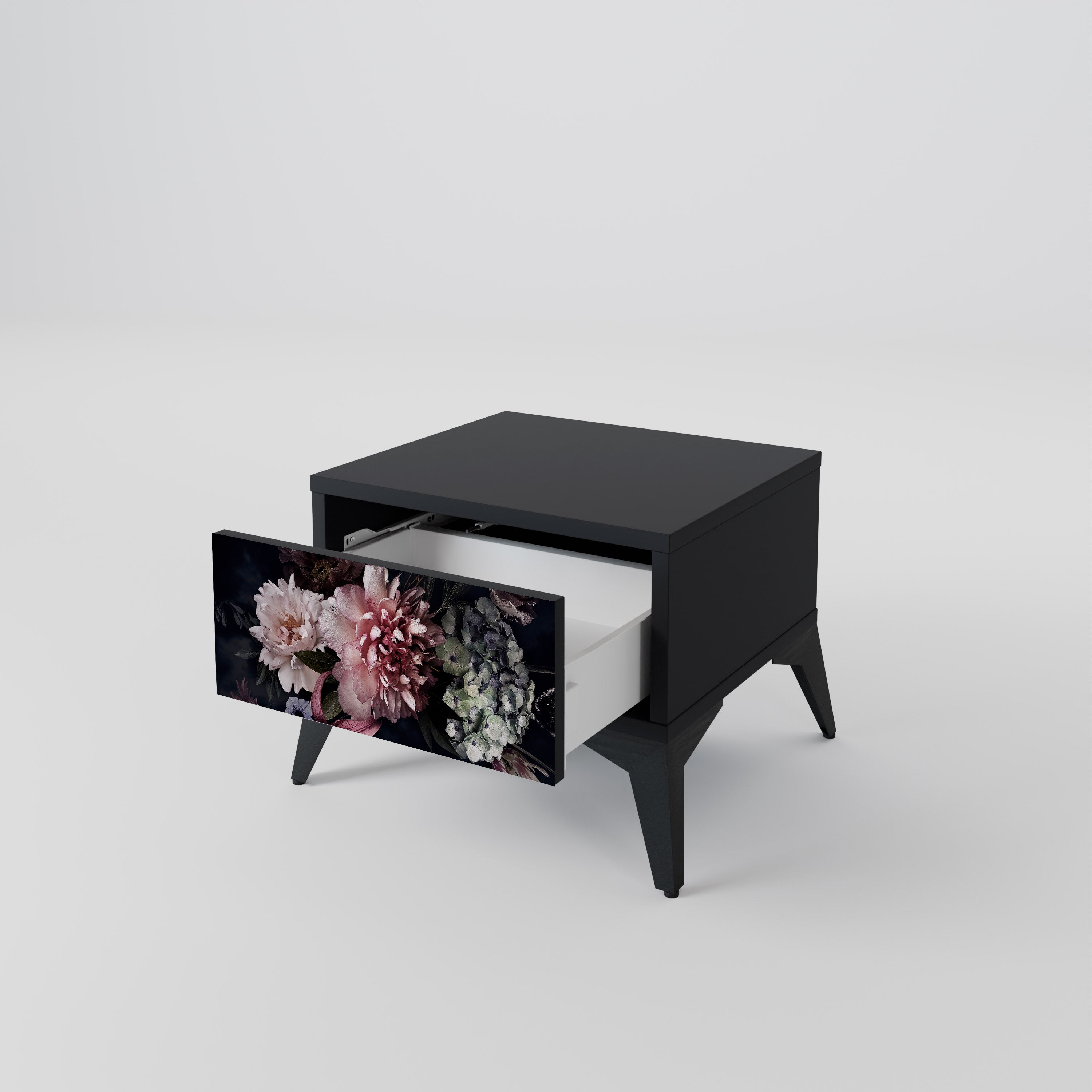 PURE BLOSSOM Nachttisch in Schwarz