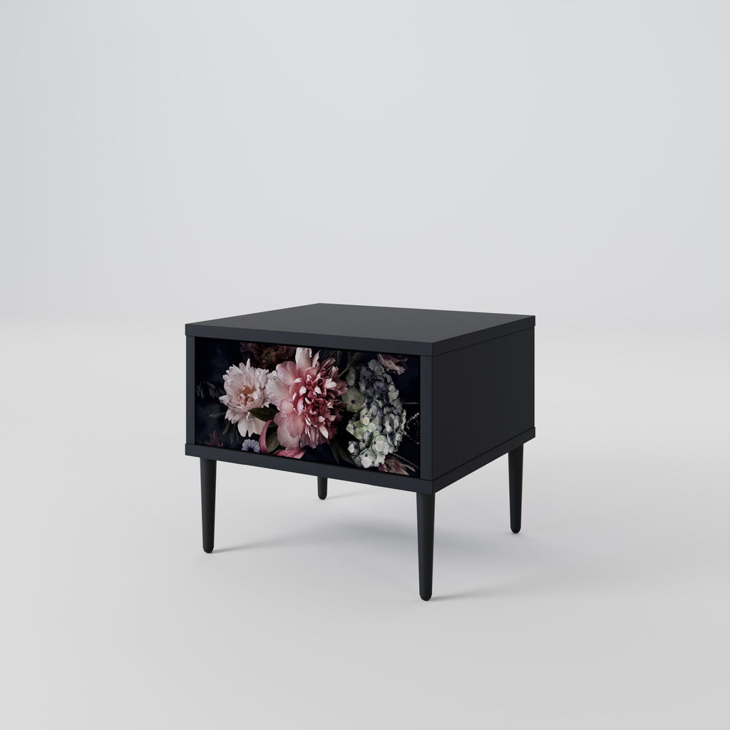 PURE BLOSSOM Nachttisch in Schwarz