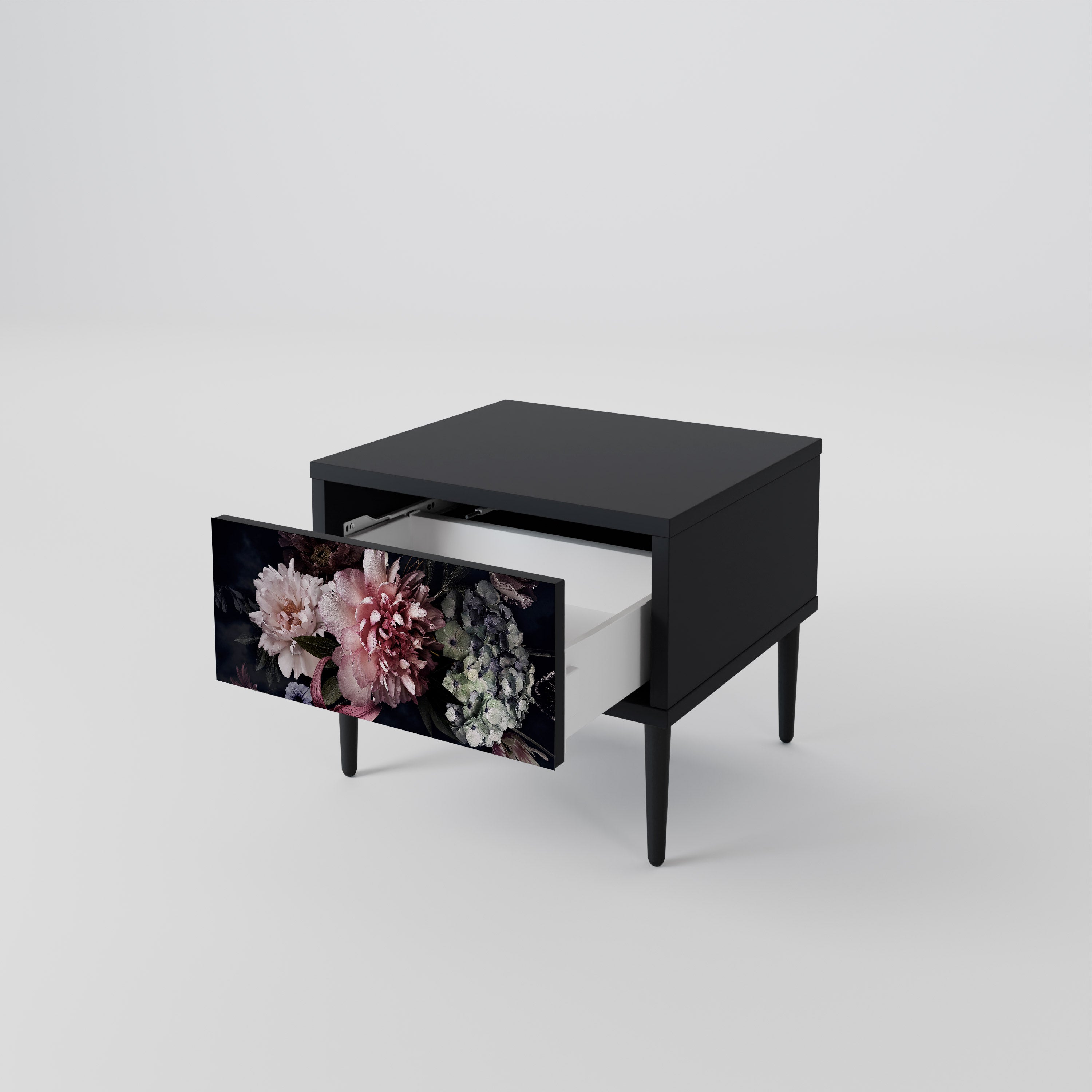 PURE BLOSSOM Nachttisch in Schwarz